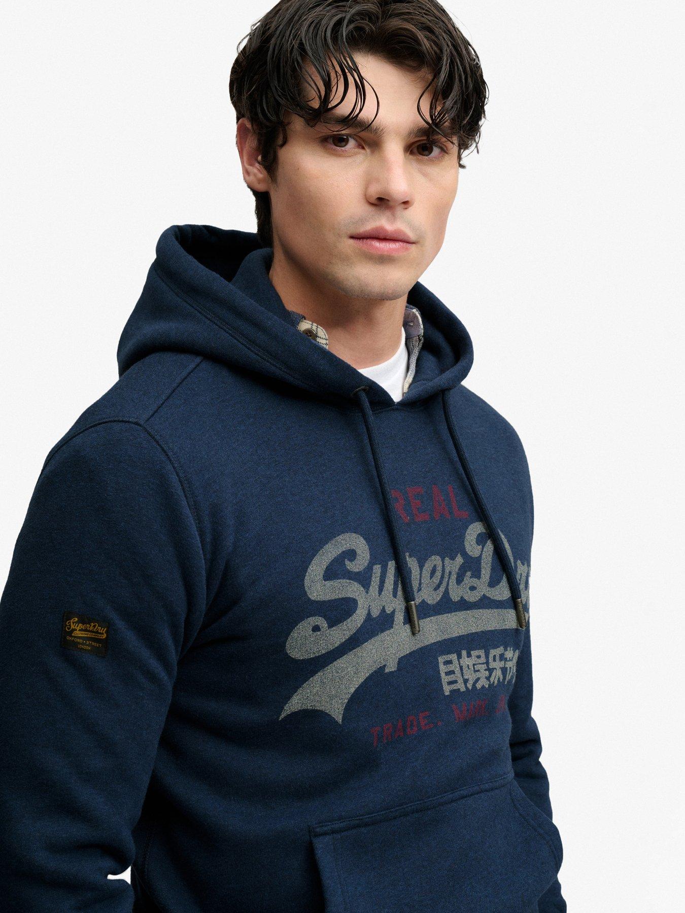 Image 5 of 7 of Superdry Vintage Logo Heritage Relaxed Hoodie - Blue