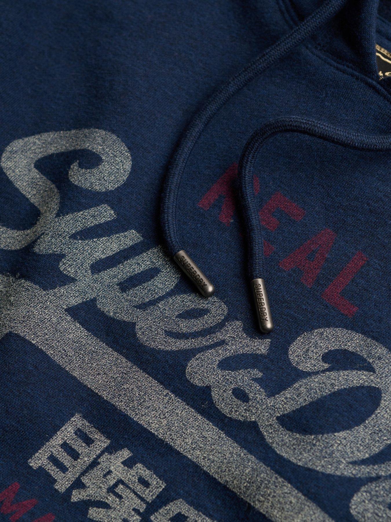 Image 6 of 7 of Superdry Vintage Logo Heritage Relaxed Hoodie - Blue