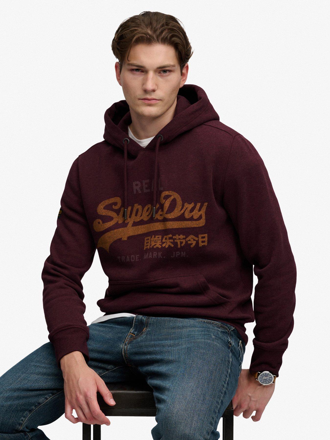 Image 1 of 6 of Superdry Vl Heritage Relaxed Fit Graphic Hoodie - Red