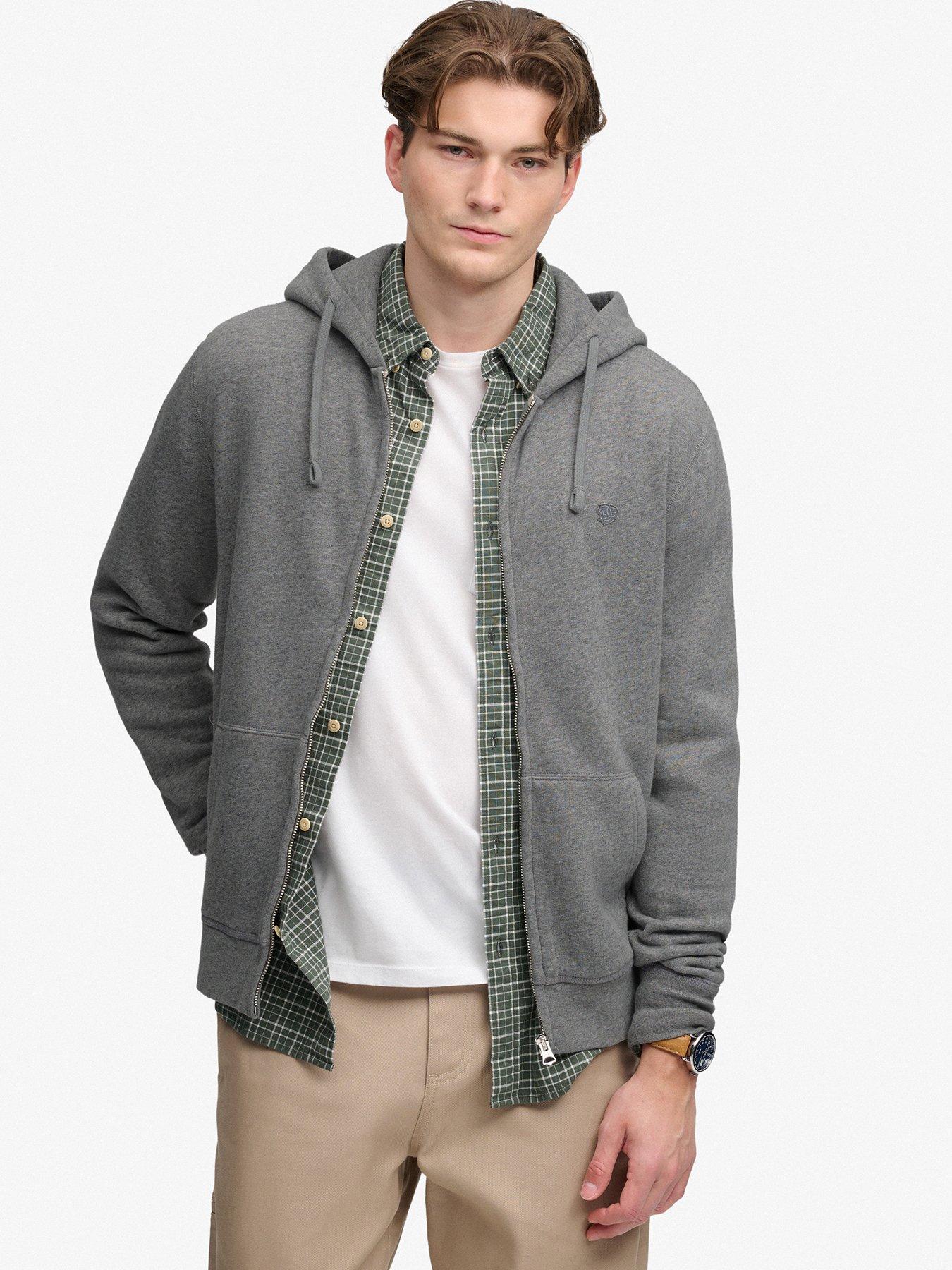 Superdry Men's Essential Full Zip Hoodie - Grey