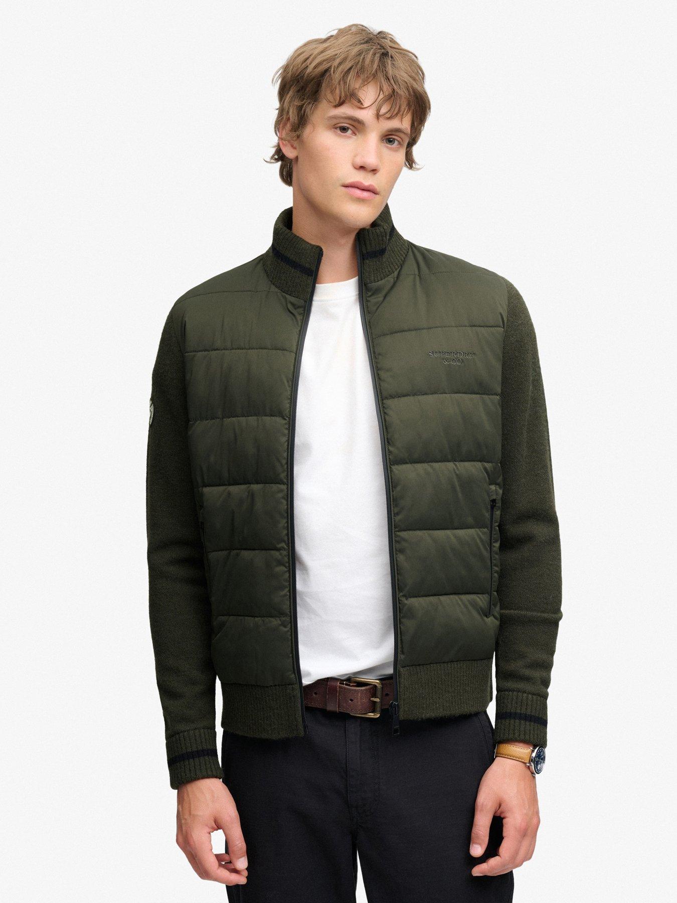 Superdry Slalom Hybrid Jacket with Knit Sleeves - Green
