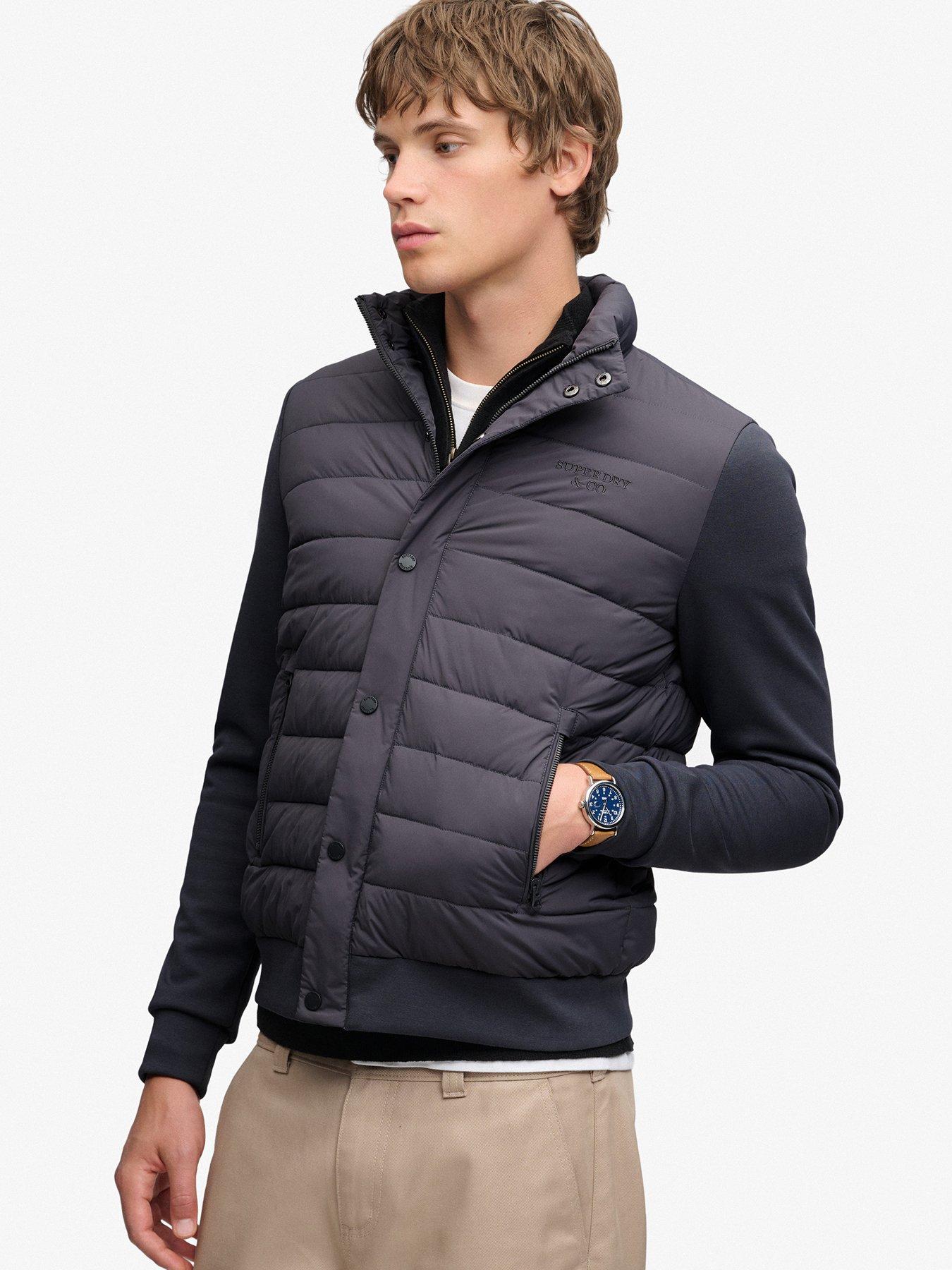 Image 4 of 6 of Superdry Interlock Hybrid Jacket - Dark Grey