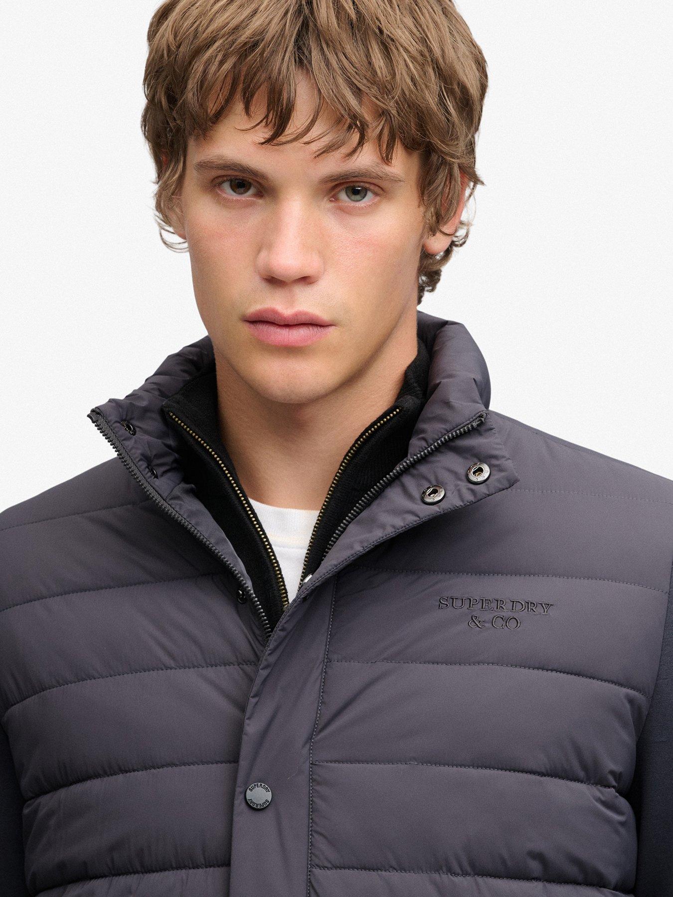 Image 5 of 6 of Superdry Interlock Hybrid Jacket - Dark Grey