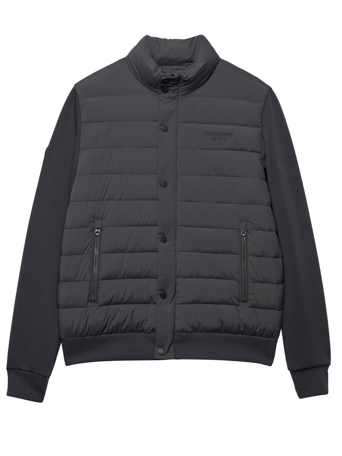 Image 6 of 6 of Superdry Interlock Hybrid Jacket - Dark Grey