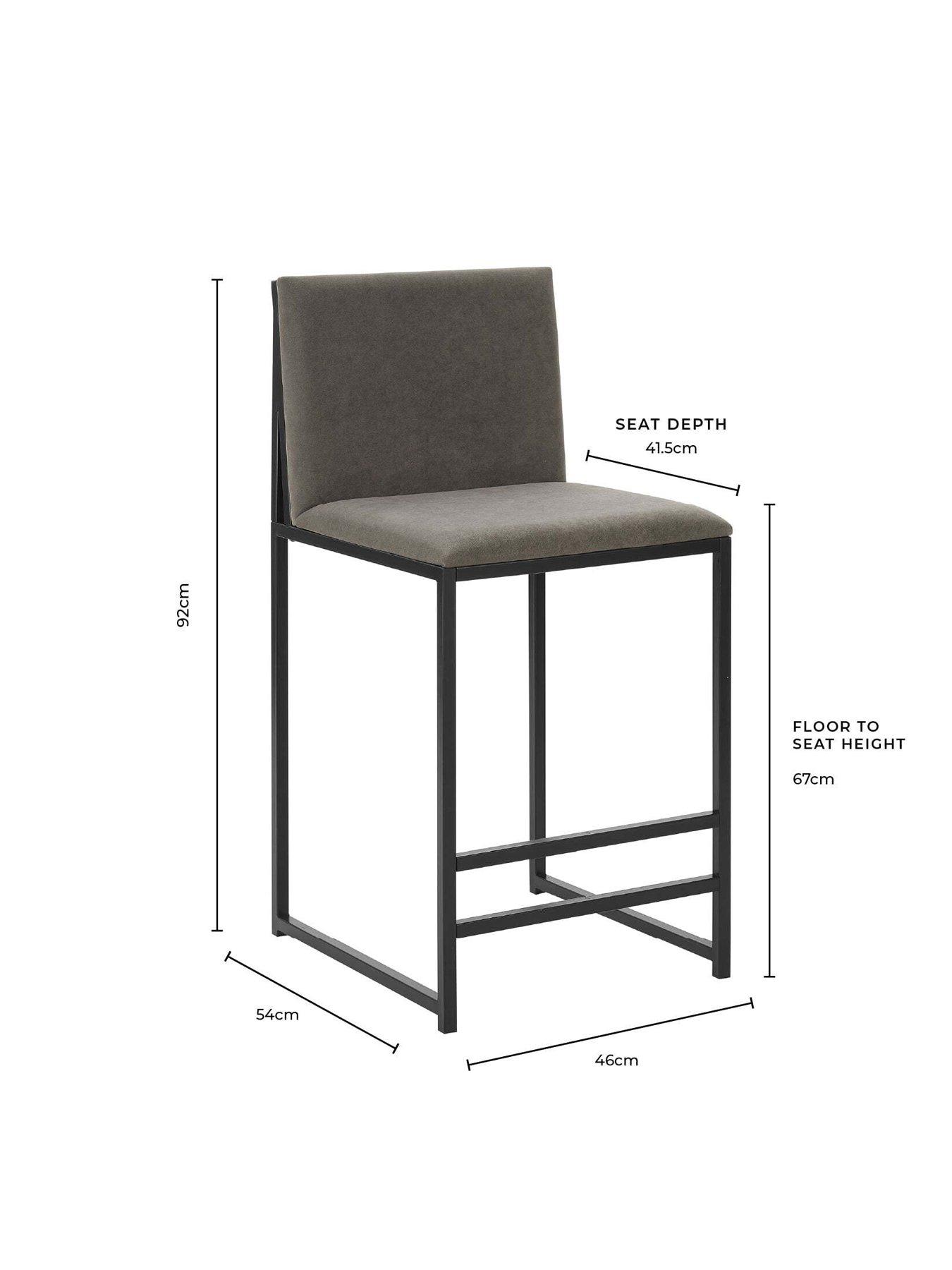 Image 7 of 7 of Dusk Rae Set Of 2 Barstools - Chenille - Light Natural