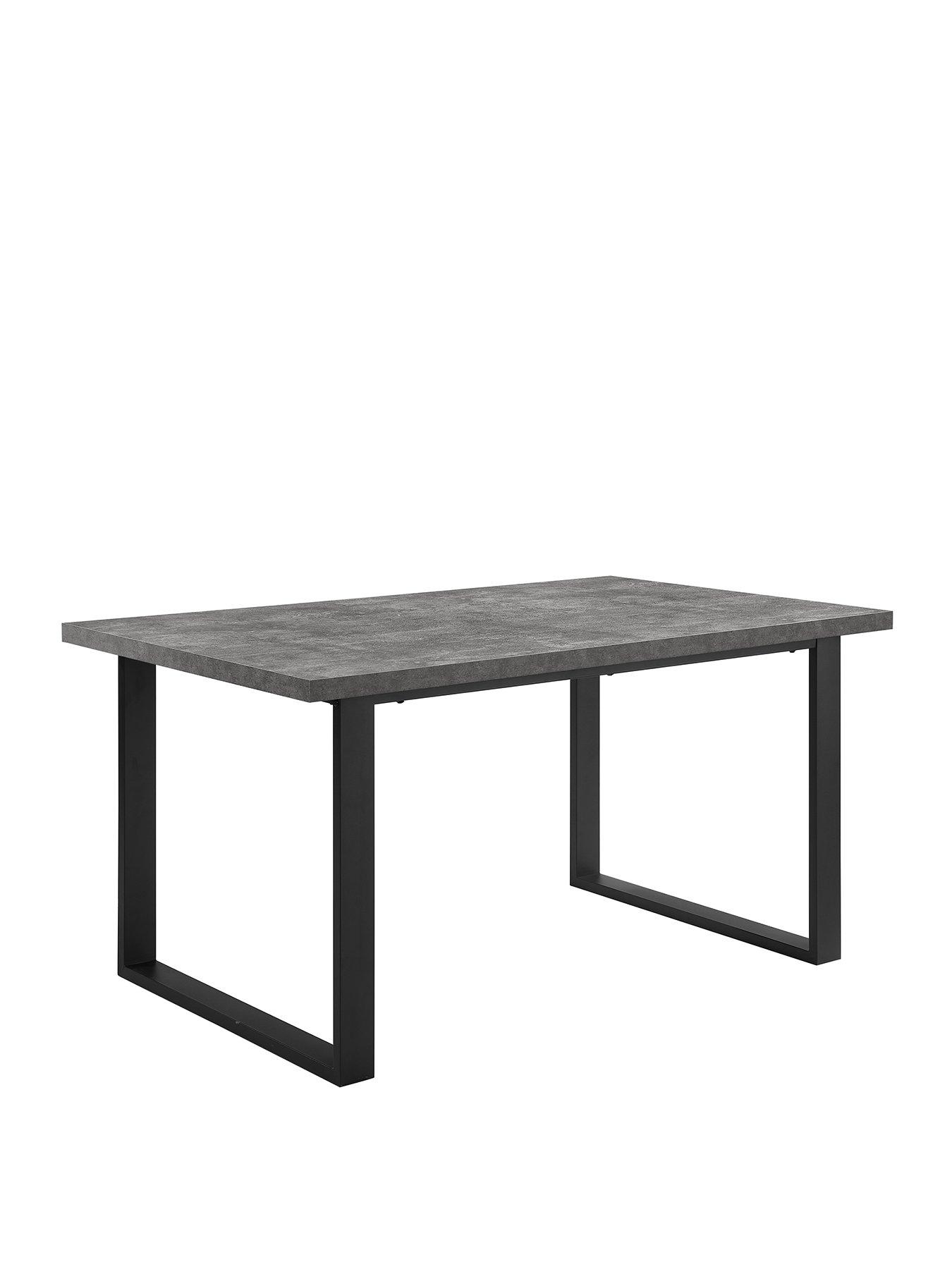 Image 2 of 7 of Dusk Harper 4-6 Seater Dining Table - Stone/Black