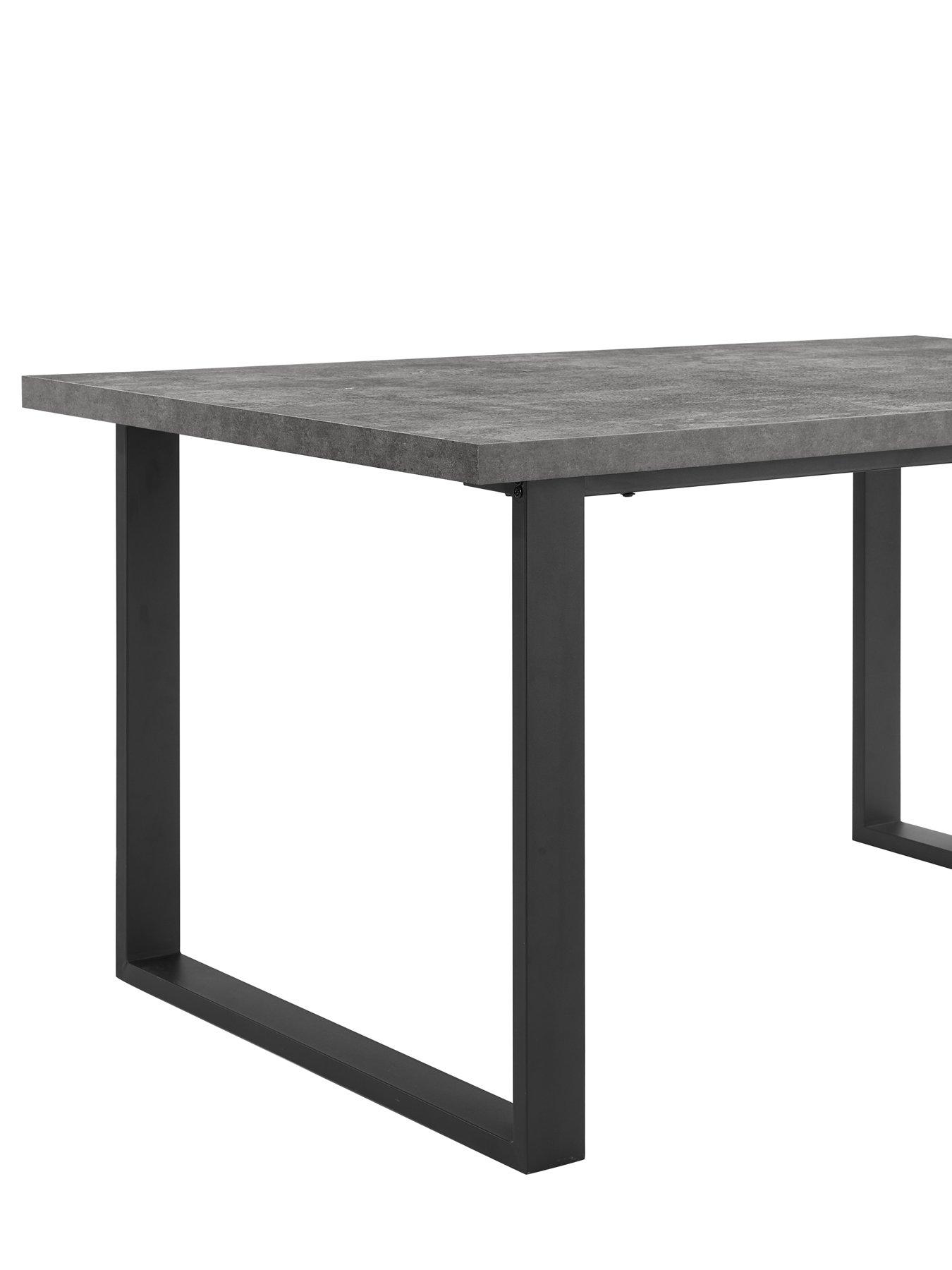 Image 5 of 7 of Dusk Harper 4-6 Seater Dining Table - Stone/Black
