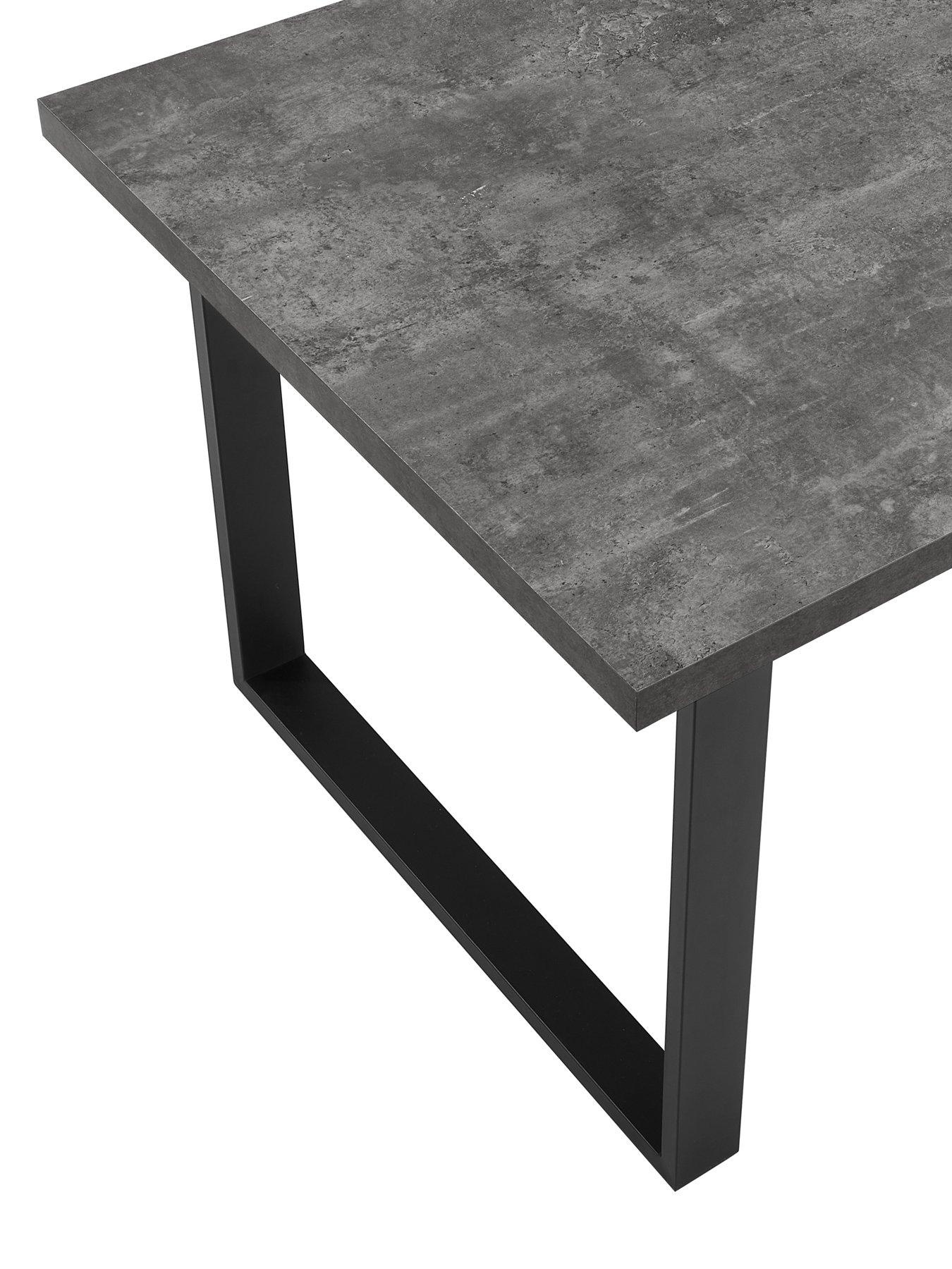 Image 6 of 7 of Dusk Harper 4-6 Seater Dining Table - Stone/Black
