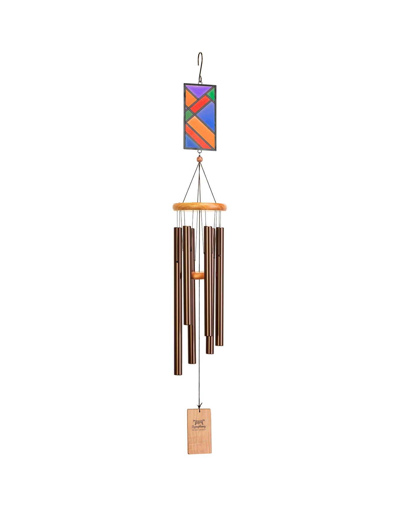 Image 2 of 2 of Panacea 86cm Wind Chime with Stained Glass- Bronze