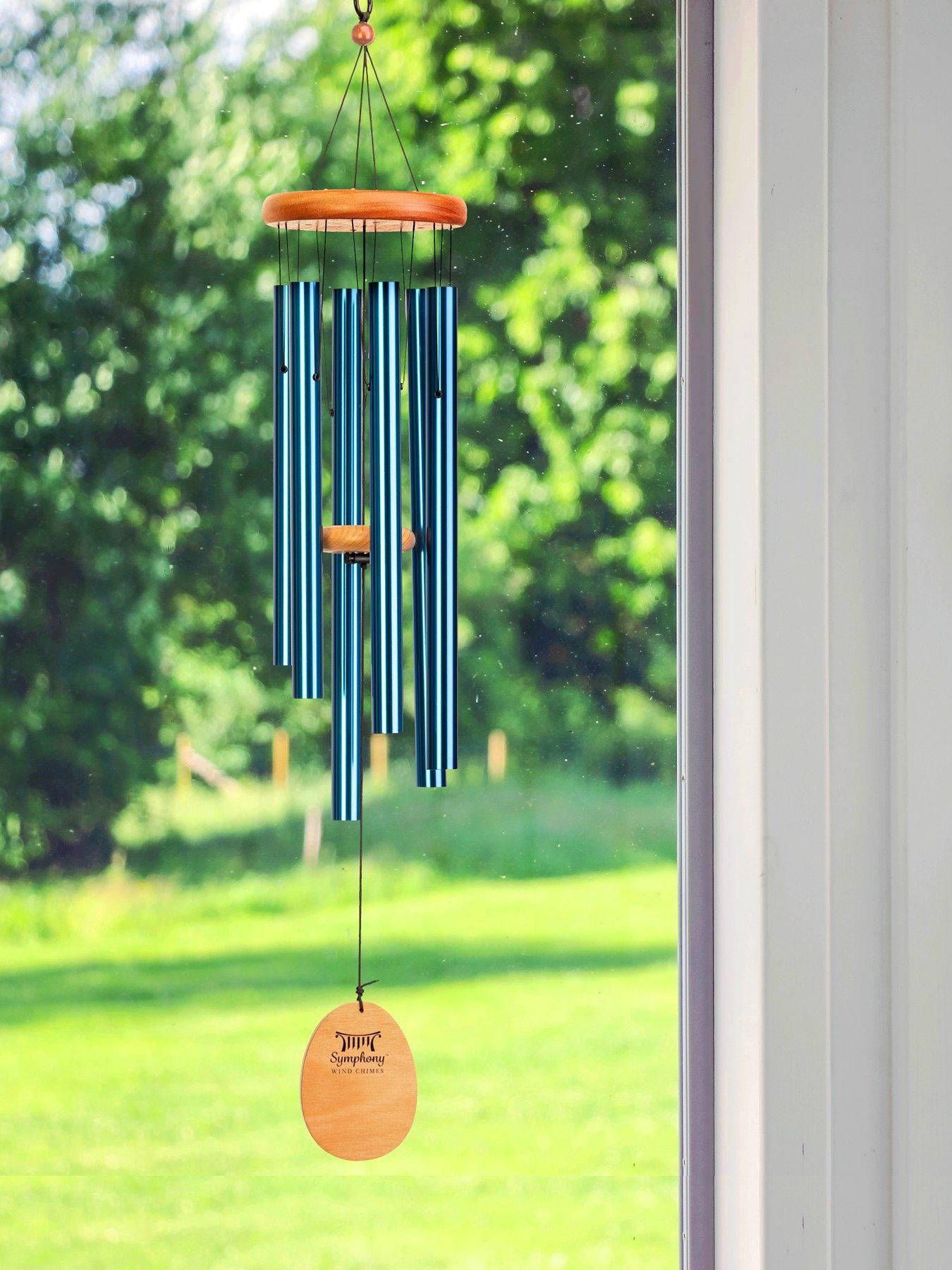 Panacea 91cm Wood & Aluminum Wind Chime- Blue