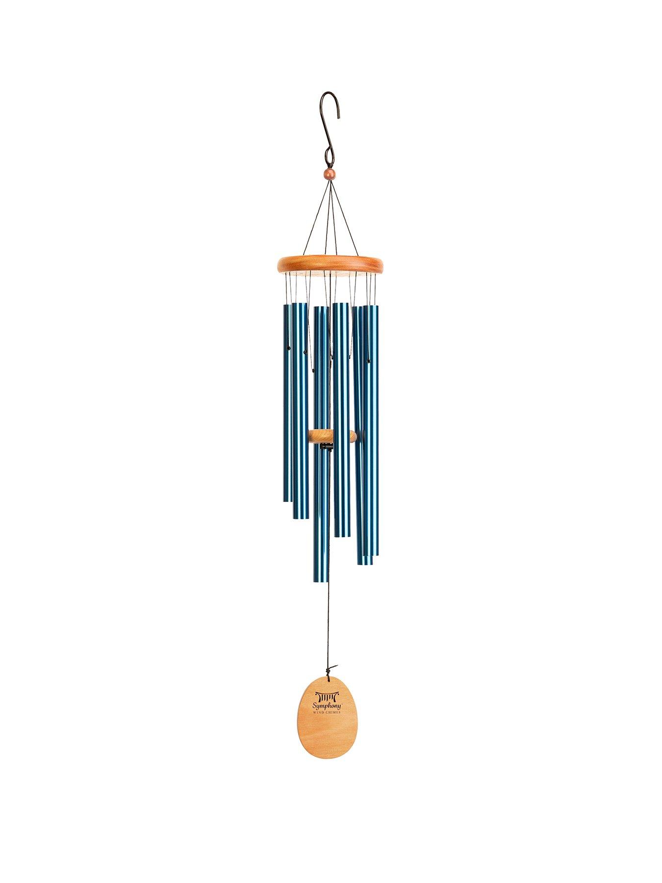Image 2 of 2 of Panacea 91cm Wood & Aluminum Wind Chime- Blue