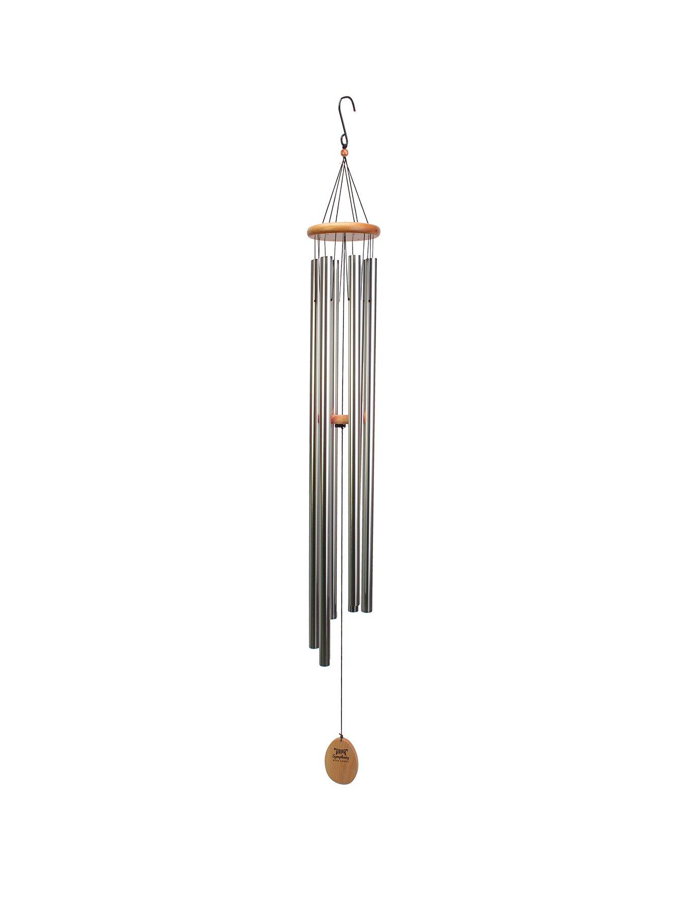 Image 2 of 2 of Panacea 145cm Wood & Aluminum Wind Chime- Silver