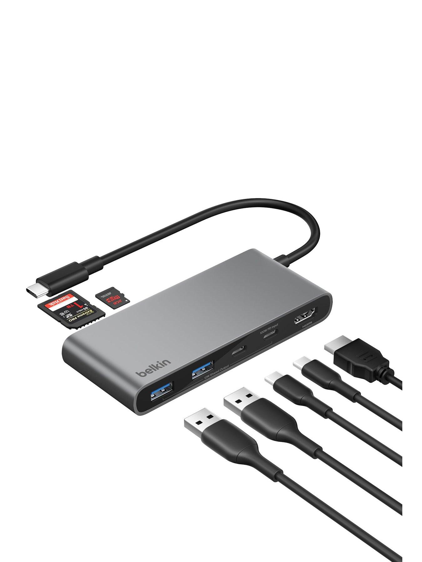 Belkin 7 Port USB C Hub, HDMI, USB A, USB C & SD Card Reader