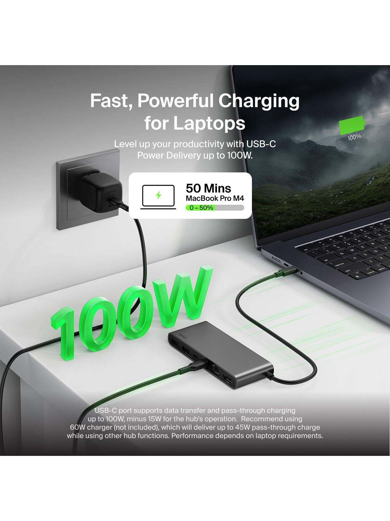 Image 4 of 6 of Belkin 8 Port USB C Hub, HDMI, Ethernet, USB A &amp; SD Card Reader
