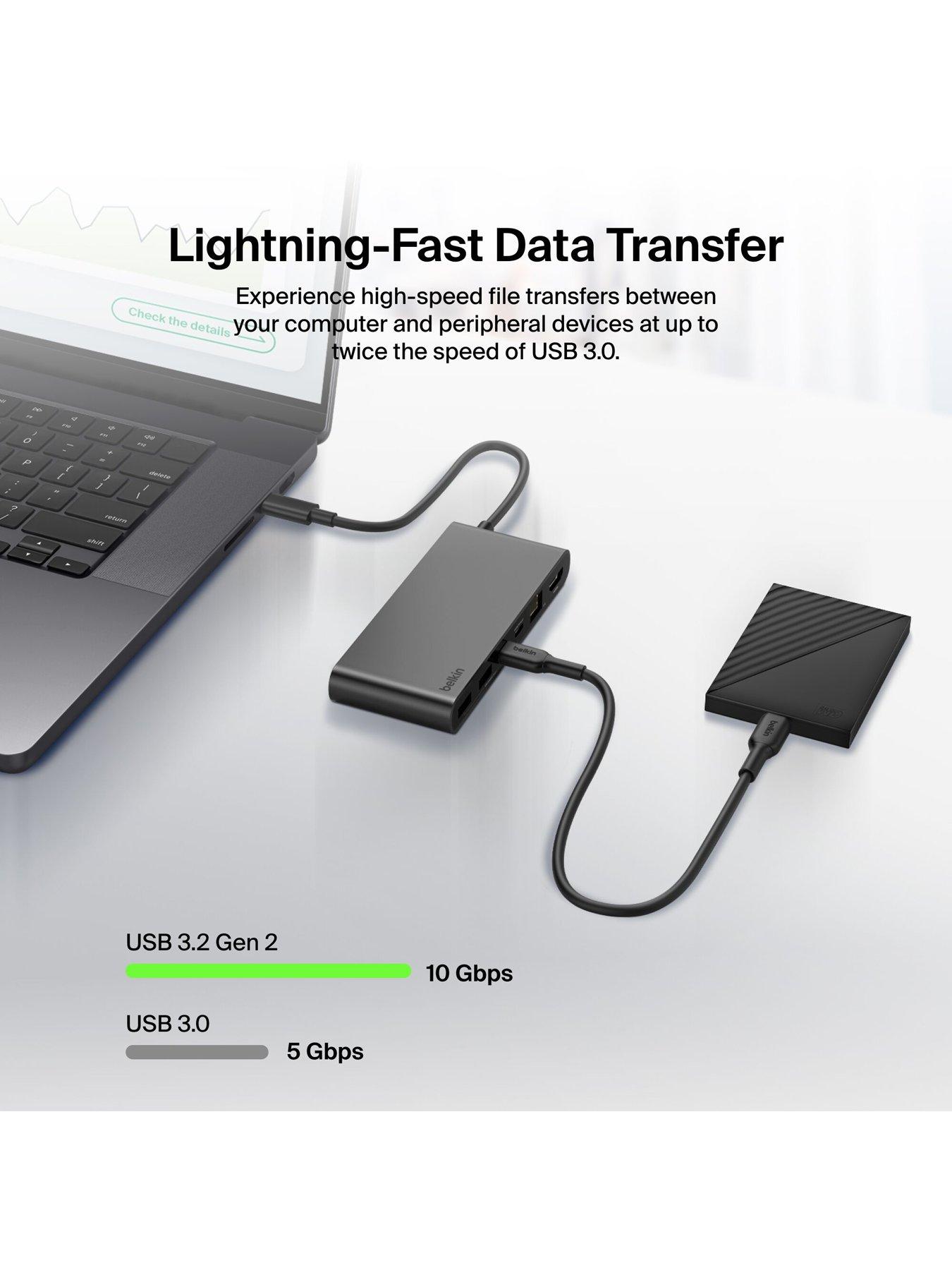 Image 5 of 6 of Belkin 8 Port USB C Hub, HDMI, Ethernet, USB A &amp; SD Card Reader