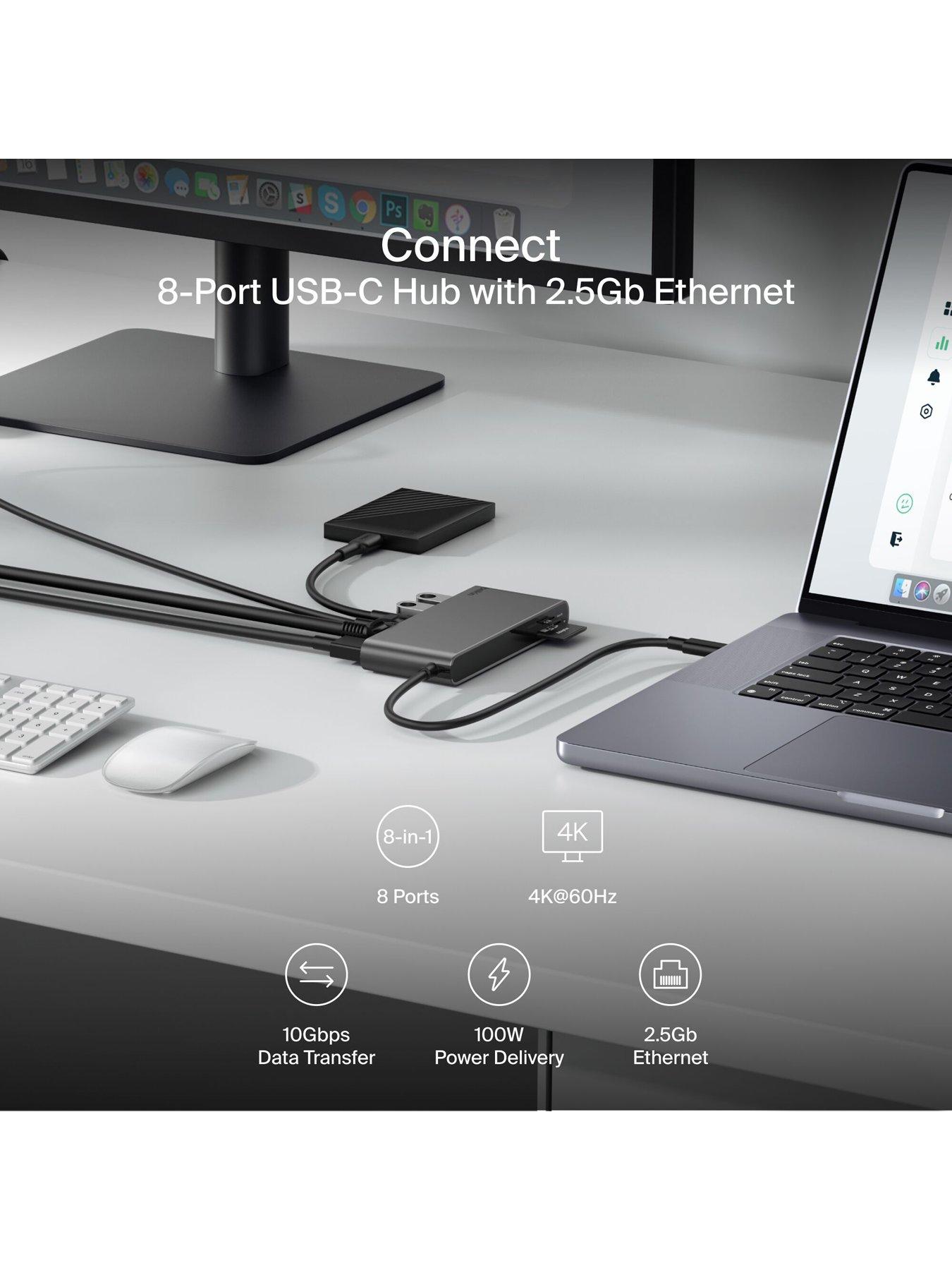 Image 6 of 6 of Belkin 8 Port USB C Hub, HDMI, Ethernet, USB A &amp; SD Card Reader