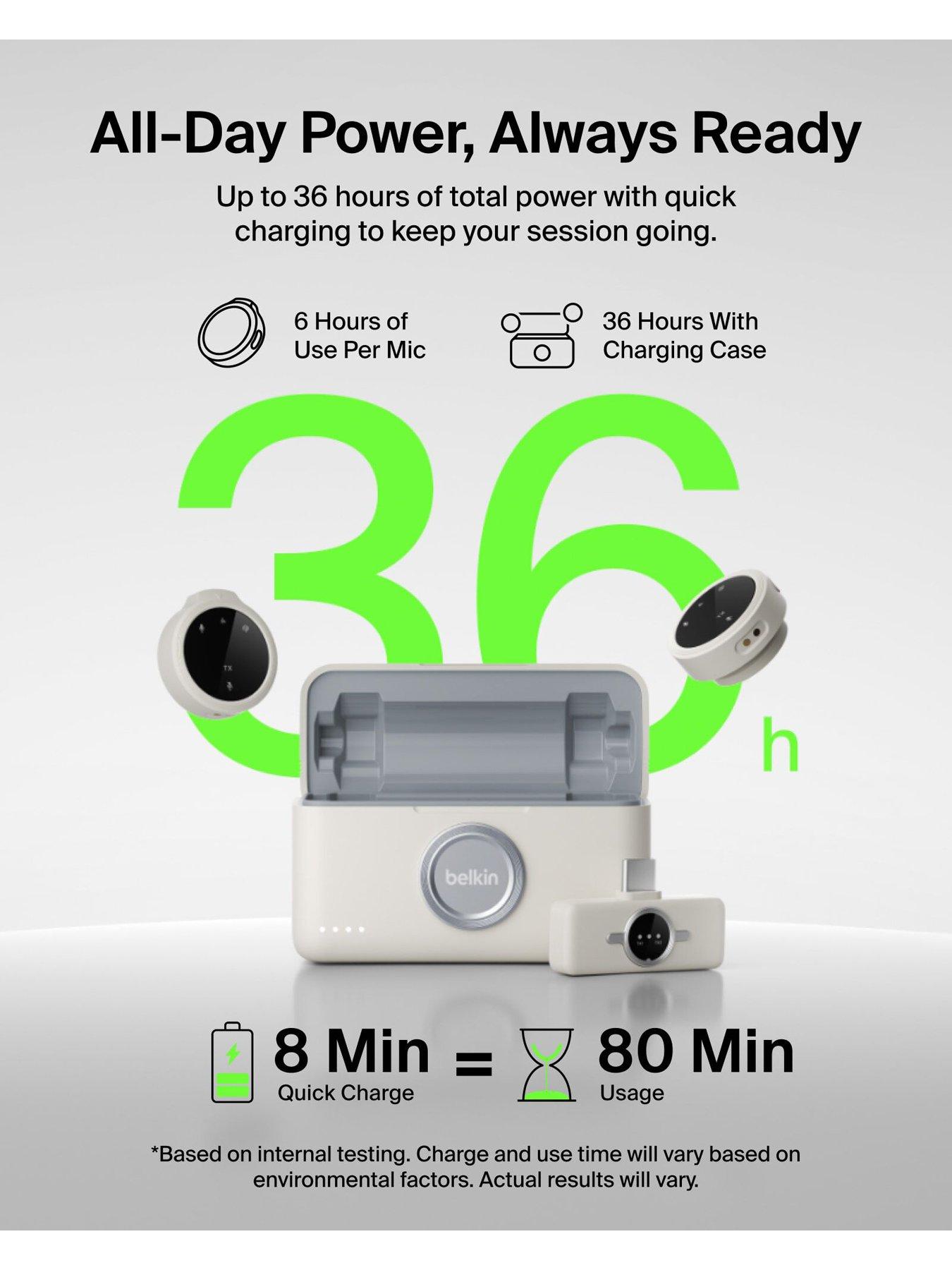 Image 5 of 6 of Belkin Wireless Microphone 2TX & 1RX + Charging Case