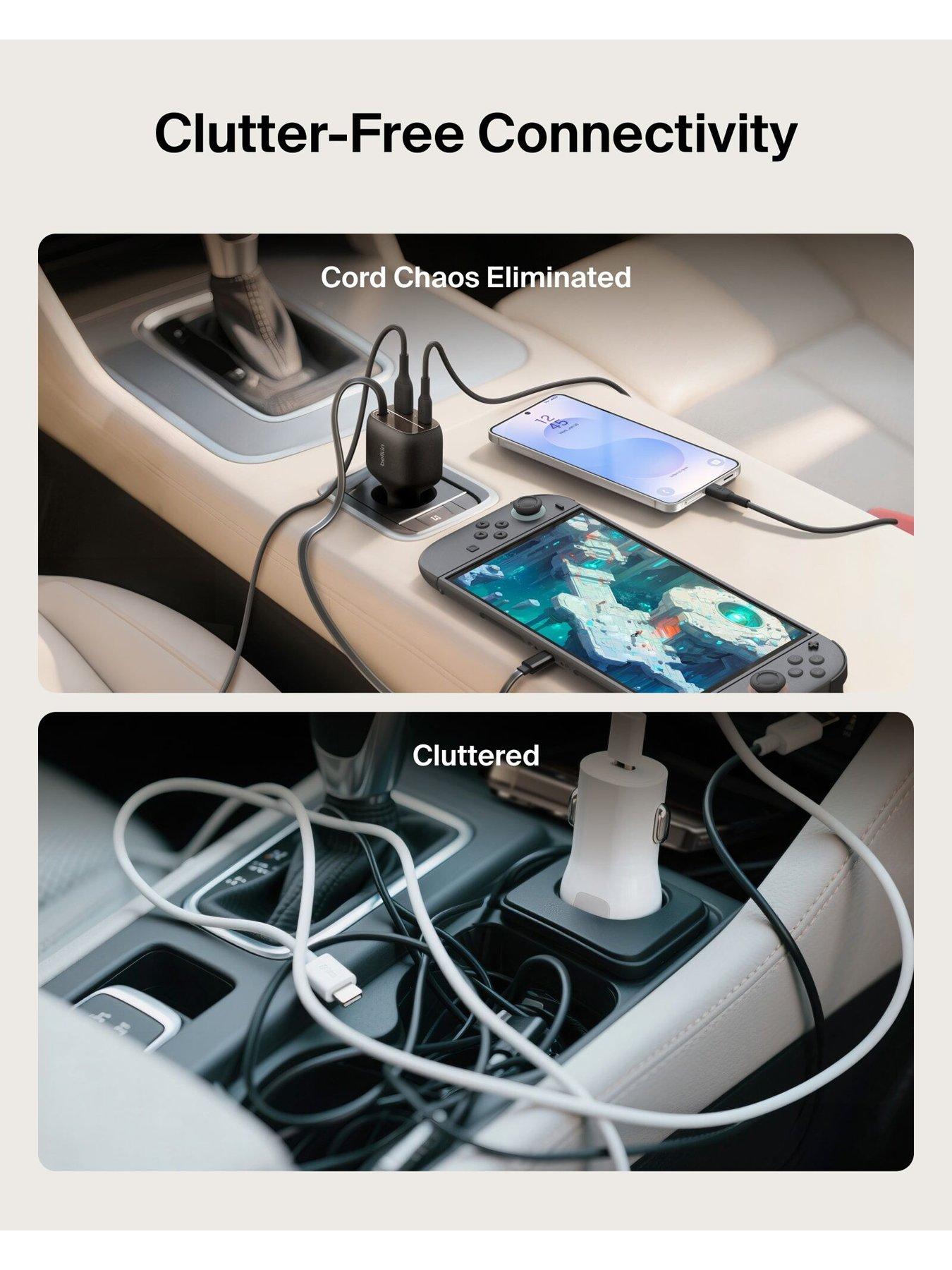 Image 4 of 6 of Belkin 75W Car Charger with Retractable USB-C Cable - Black