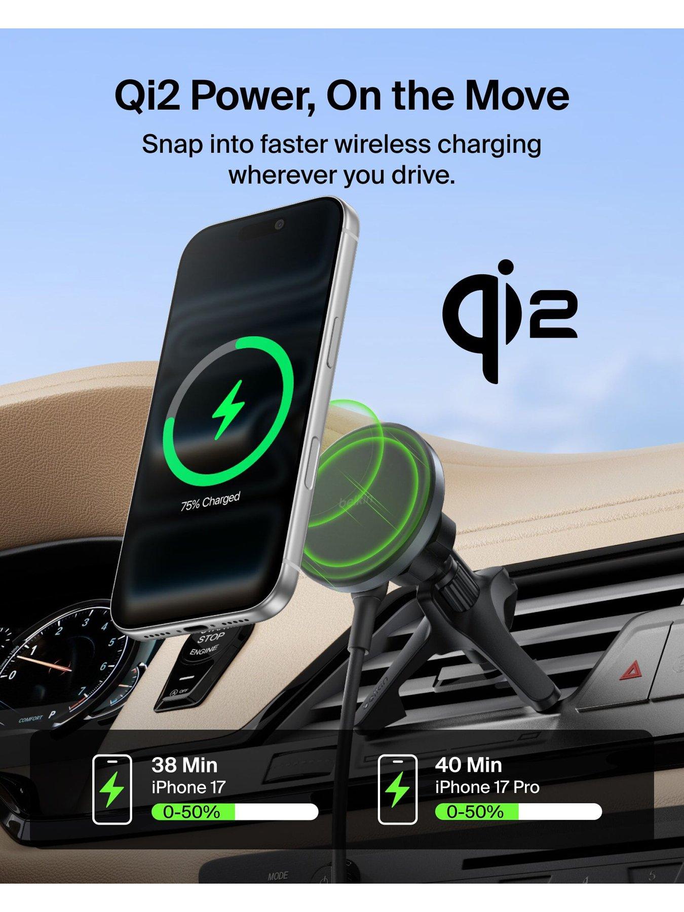Image 2 of 6 of Belkin 15W Qi2 MagSafe Compatible Dash &amp; Vent Mount Charger