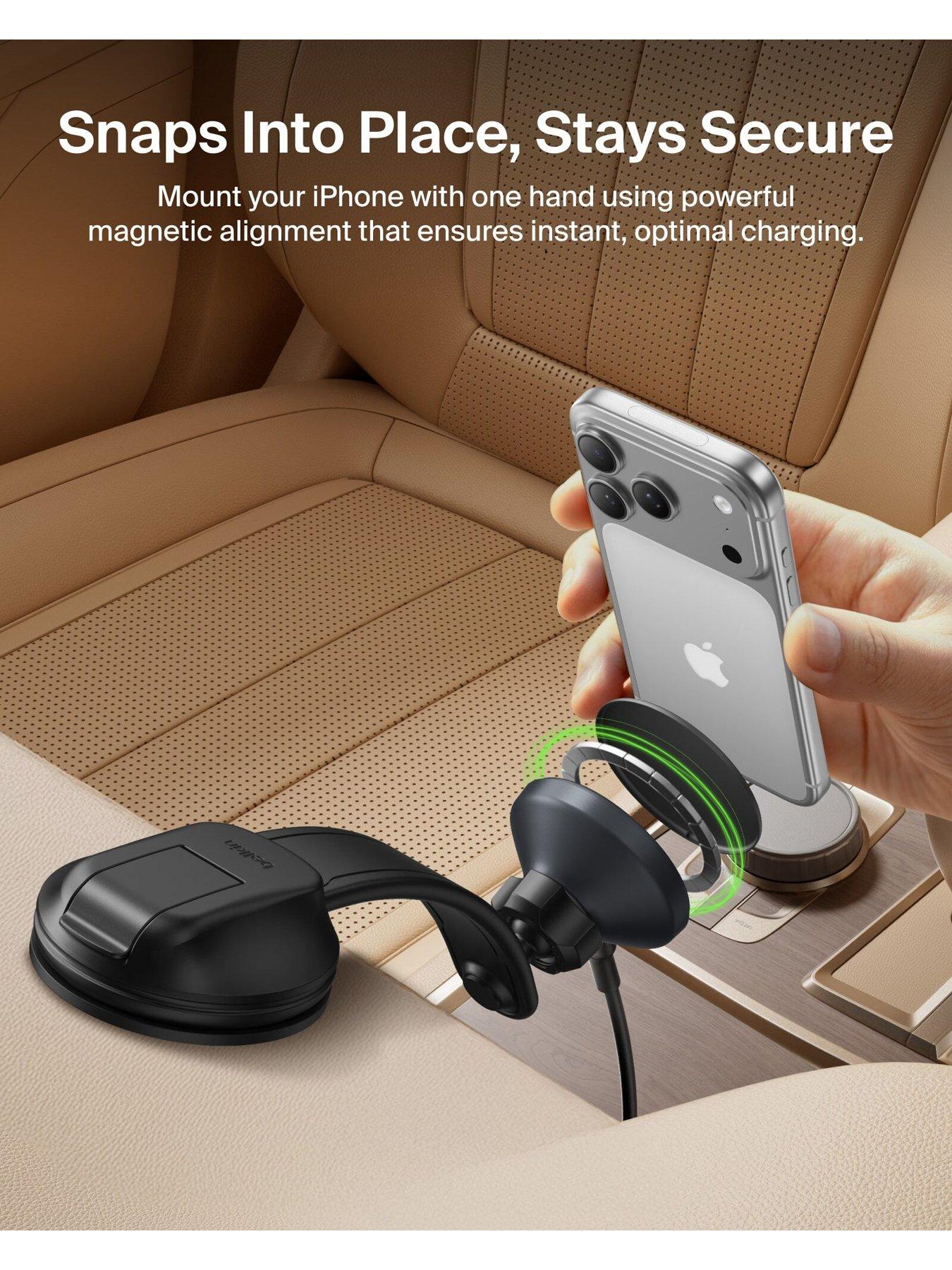 Image 3 of 6 of Belkin 15W Qi2 MagSafe Compatible Dash &amp; Vent Mount Charger