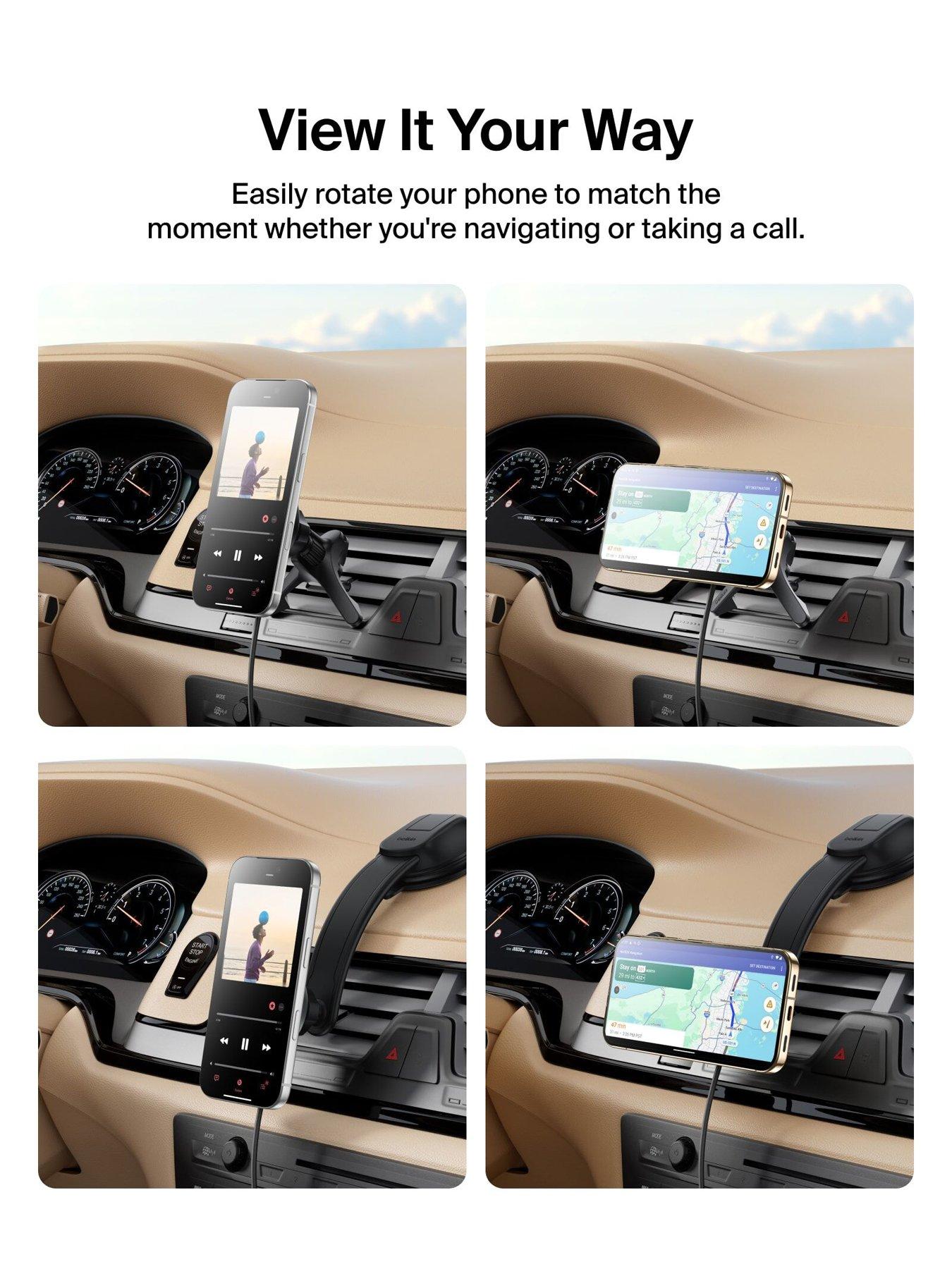 Image 4 of 6 of Belkin 15W Qi2 MagSafe Compatible Dash &amp; Vent Mount Charger