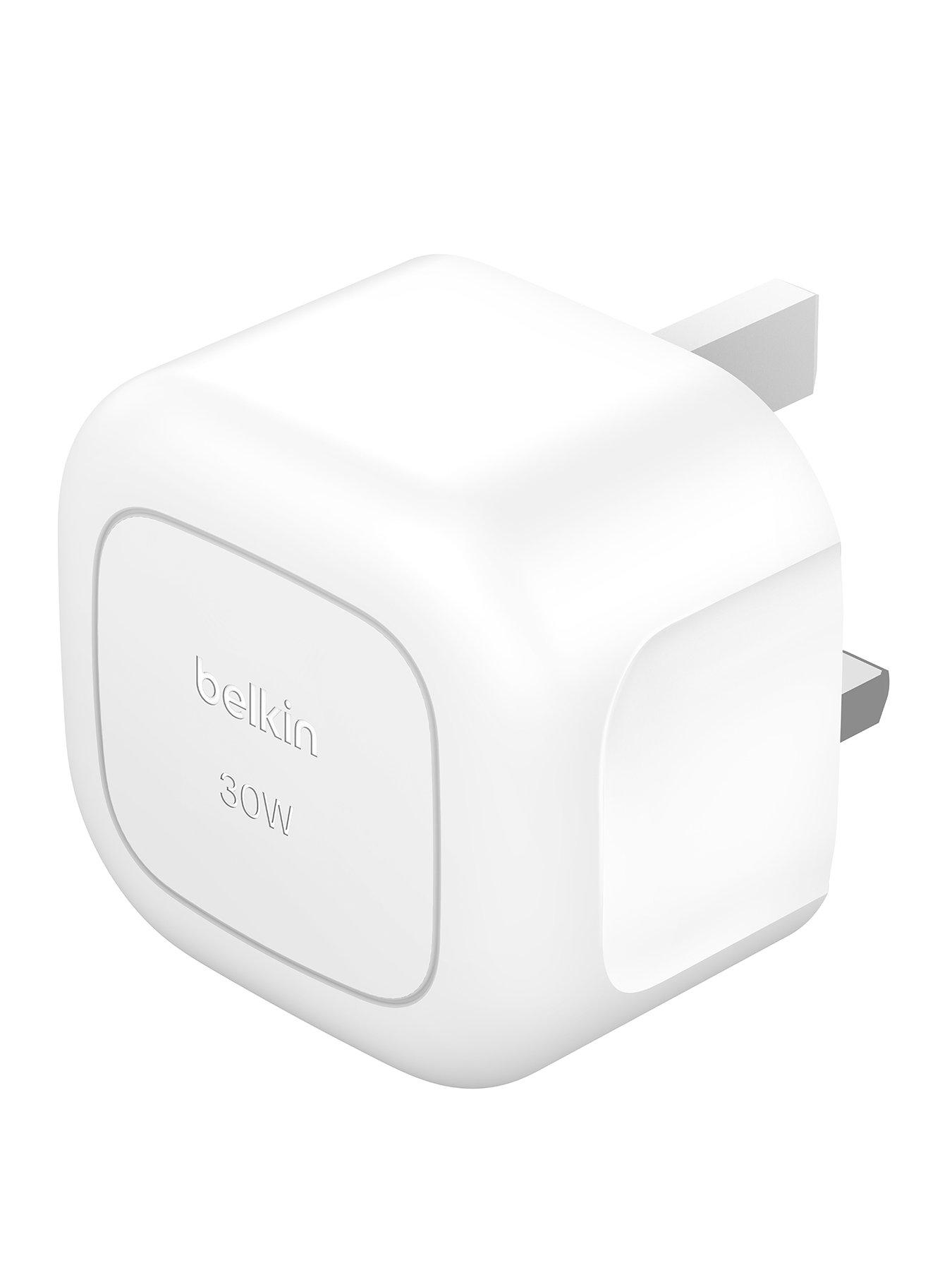 Image 1 of 6 of Belkin 30W USB-C Mains Charger, Folding Pins + USB C Cable