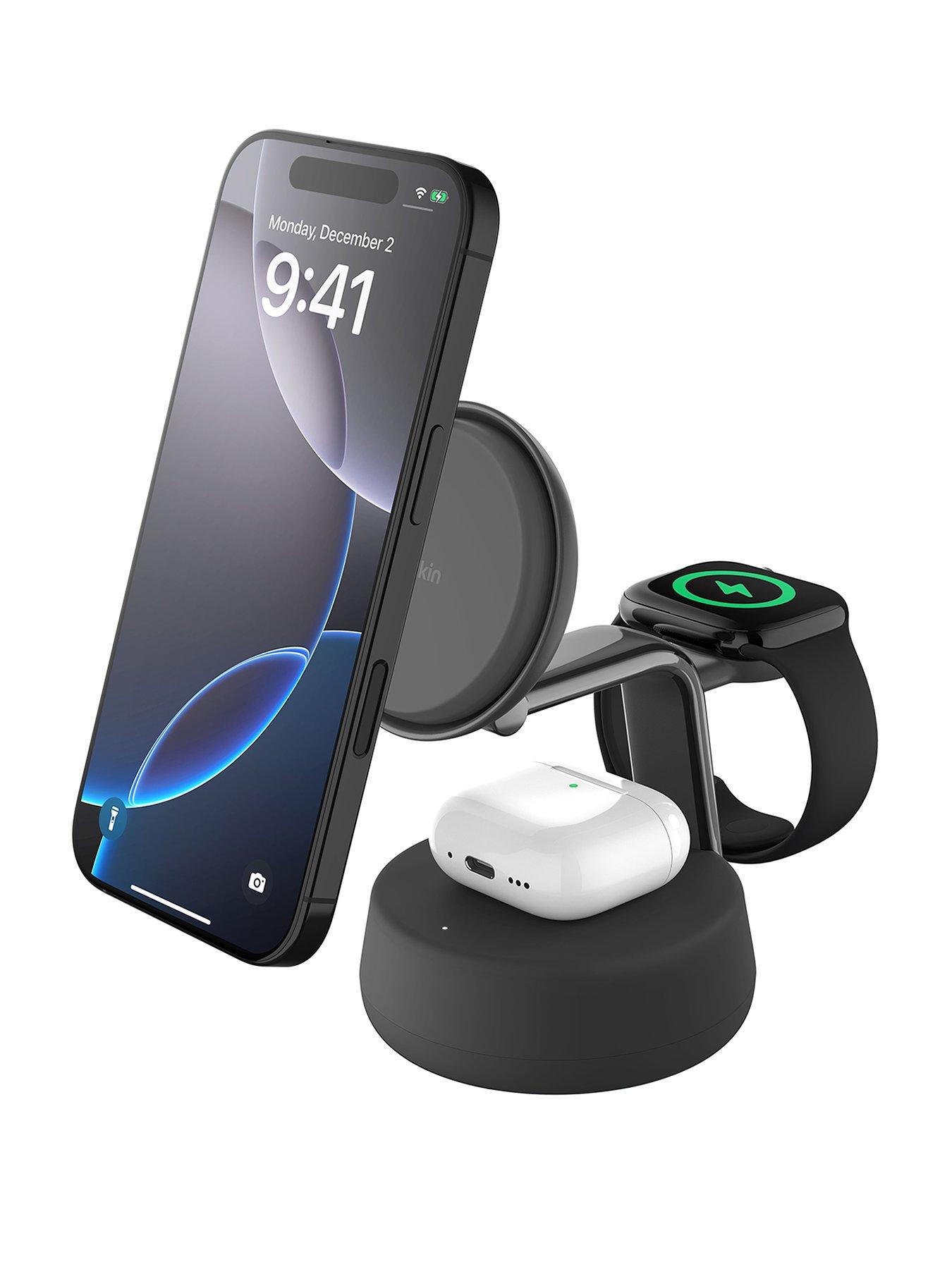 Belkin 25W Qi2 3 in 1 Folding Charger with Apple Watch Charger, Charcoal