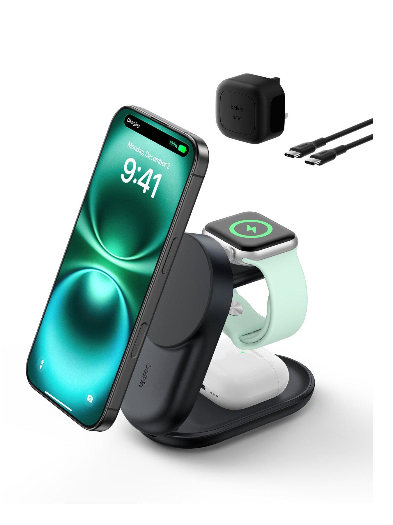 Belkin 25W Qi2 3 in 1 Folding Wireless Charger with Apple Watch Charger