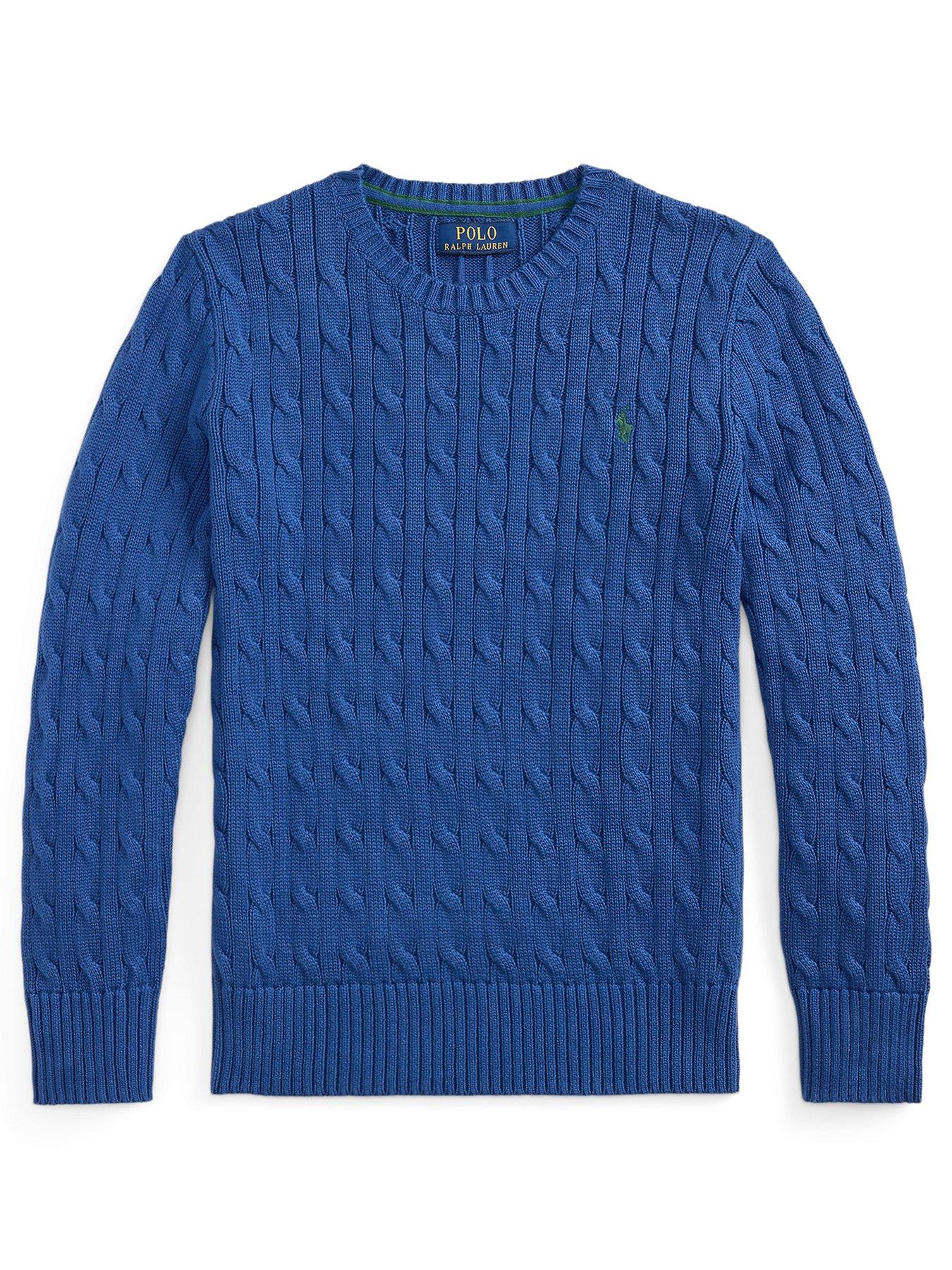 Image 1 of 2 of Polo Ralph Lauren Boys Cable Knit Jumper - Blue