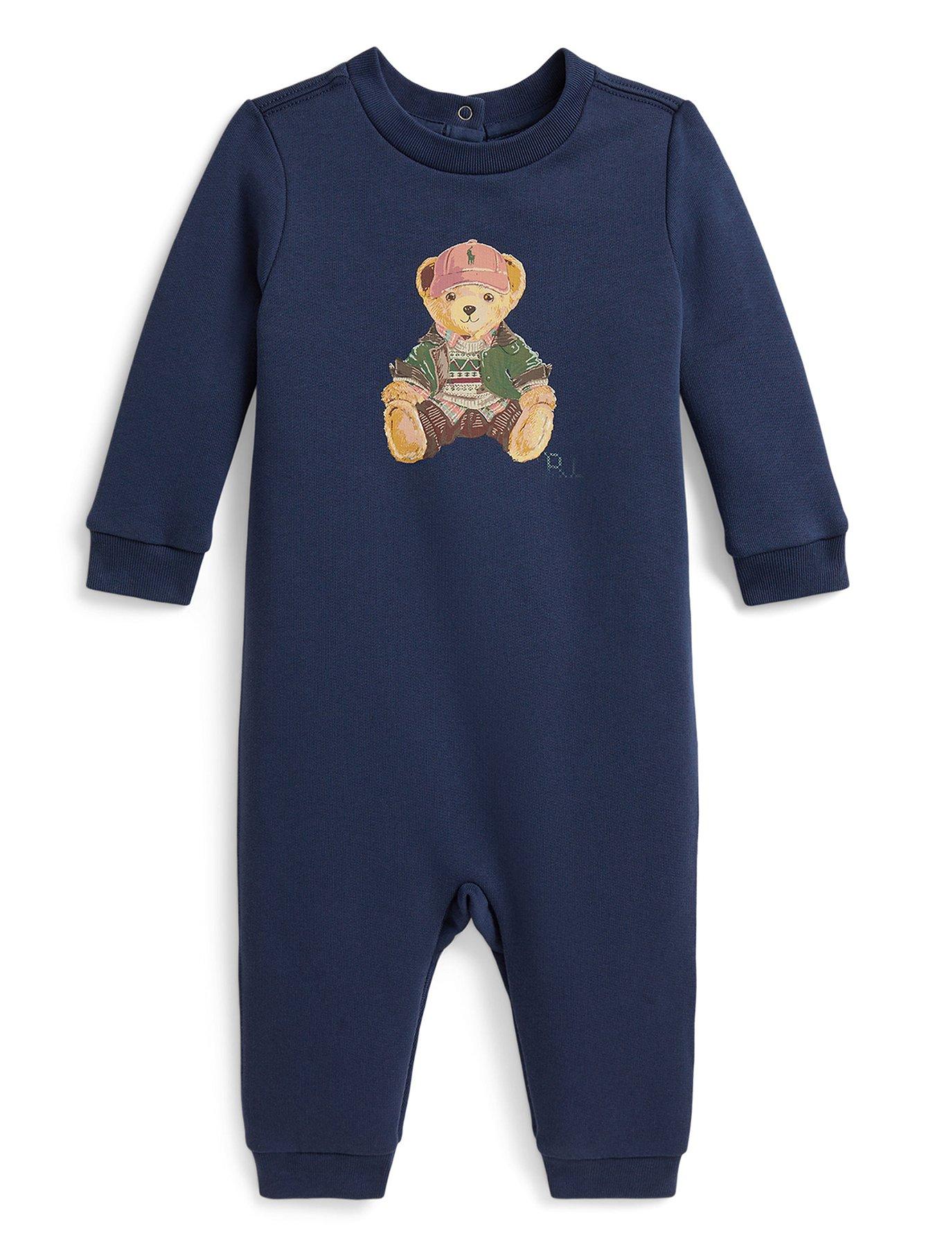Polo Ralph Lauren Baby Boys Bear Sweat Coverall - Navy