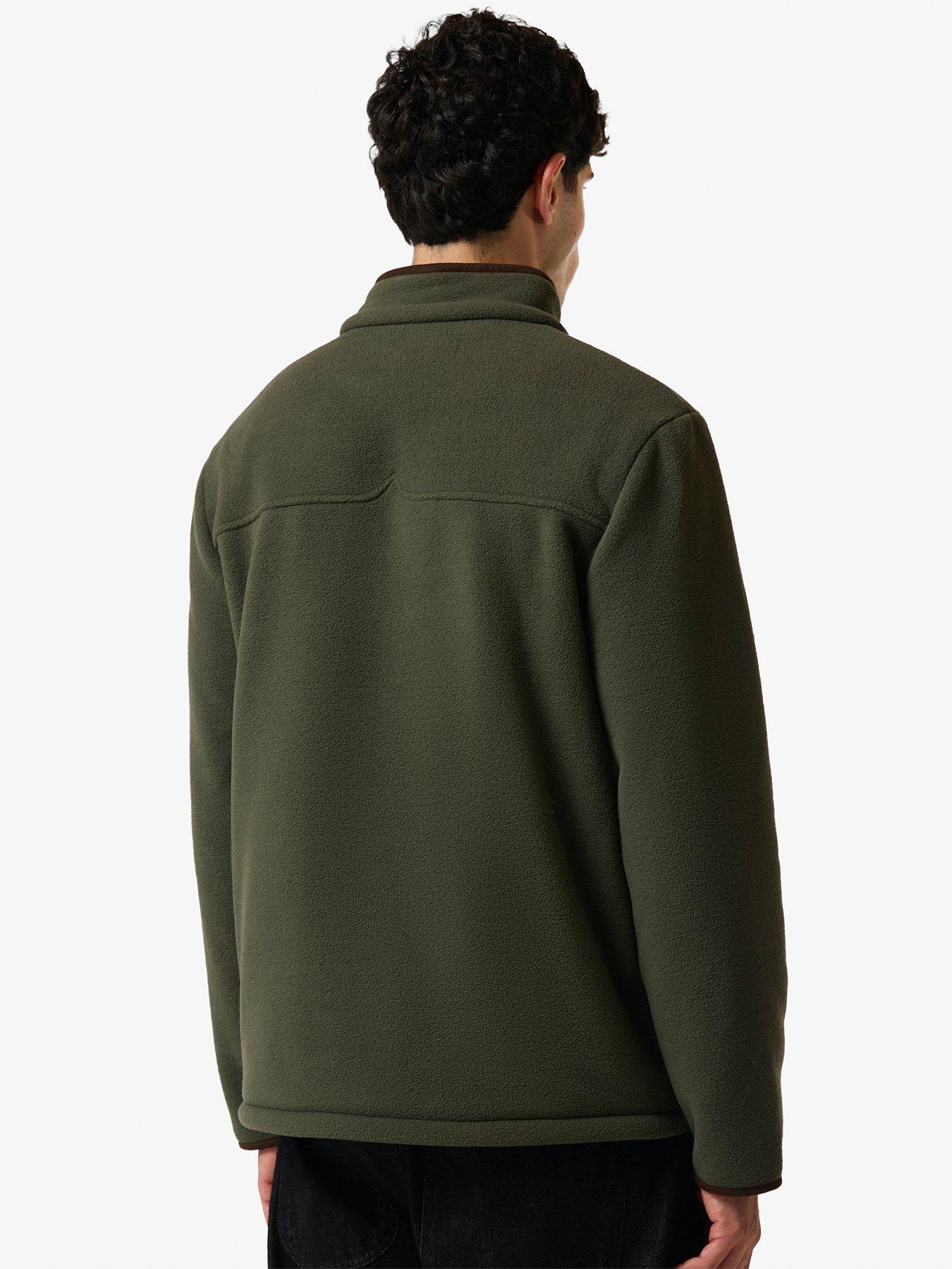 Image 2 of 4 of Hunter Mens Microfleece 1/4 Zip High Collar Pocket Jumper - Green