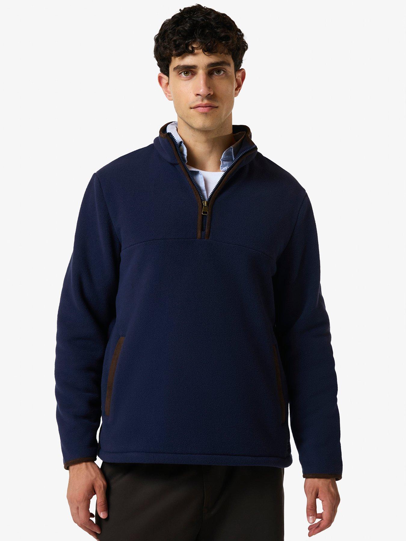 Image 1 of 4 of Hunter Mens Microfleece Quarter Zip Jumper - Navy