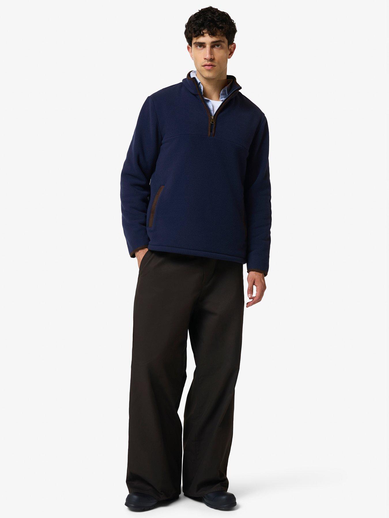 Image 3 of 4 of Hunter Mens Microfleece Quarter Zip Jumper - Navy