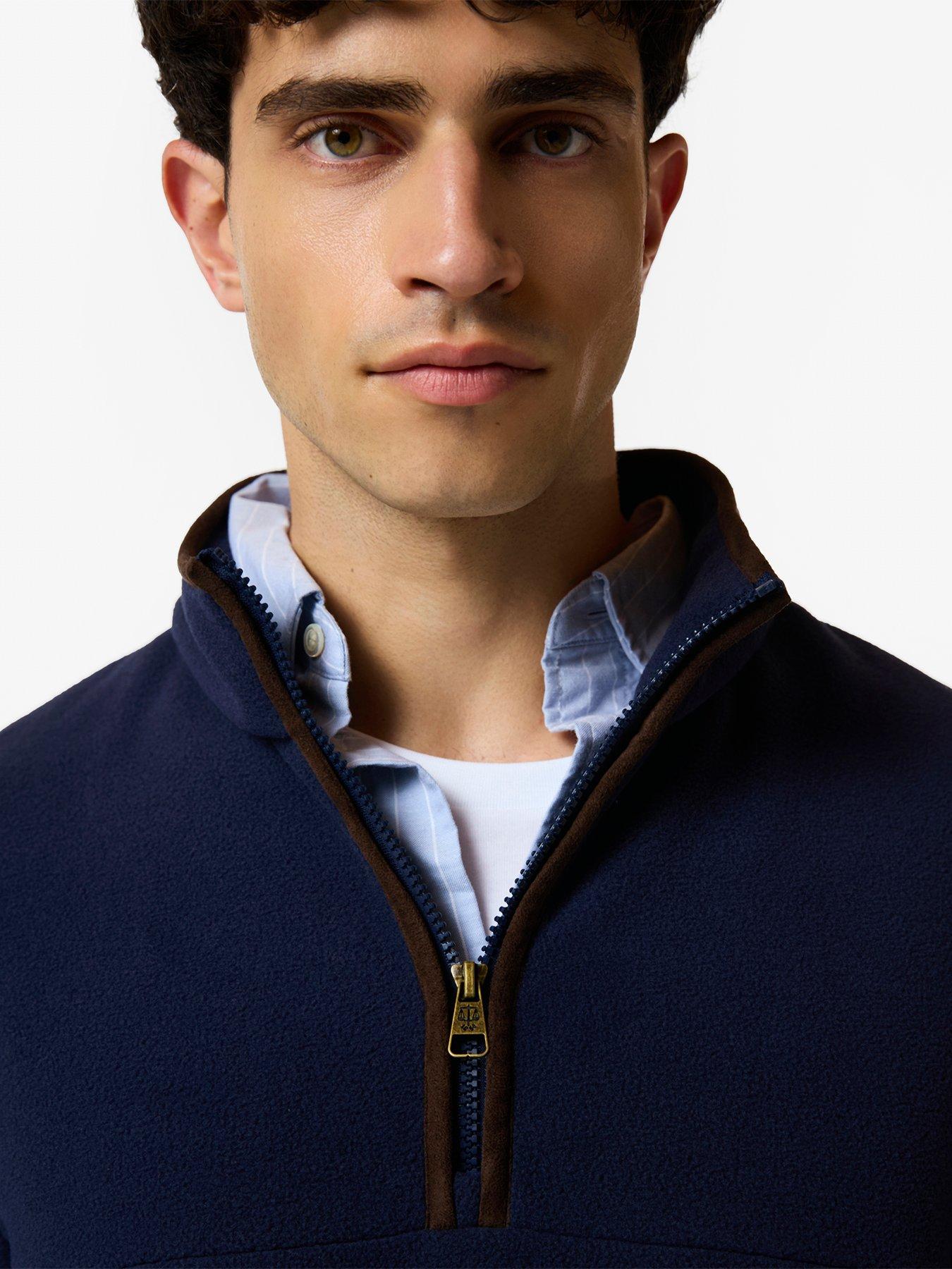 Image 4 of 4 of Hunter Mens Microfleece Quarter Zip Jumper - Navy