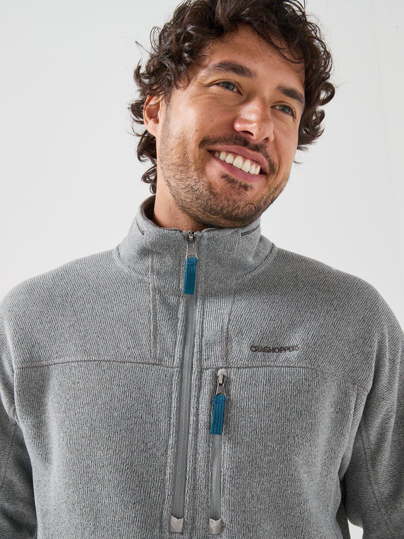 Image 4 of 6 of Craghoppers Mens Torney III Knit-Look Half Zip Chest Pocket Fleece - Grey