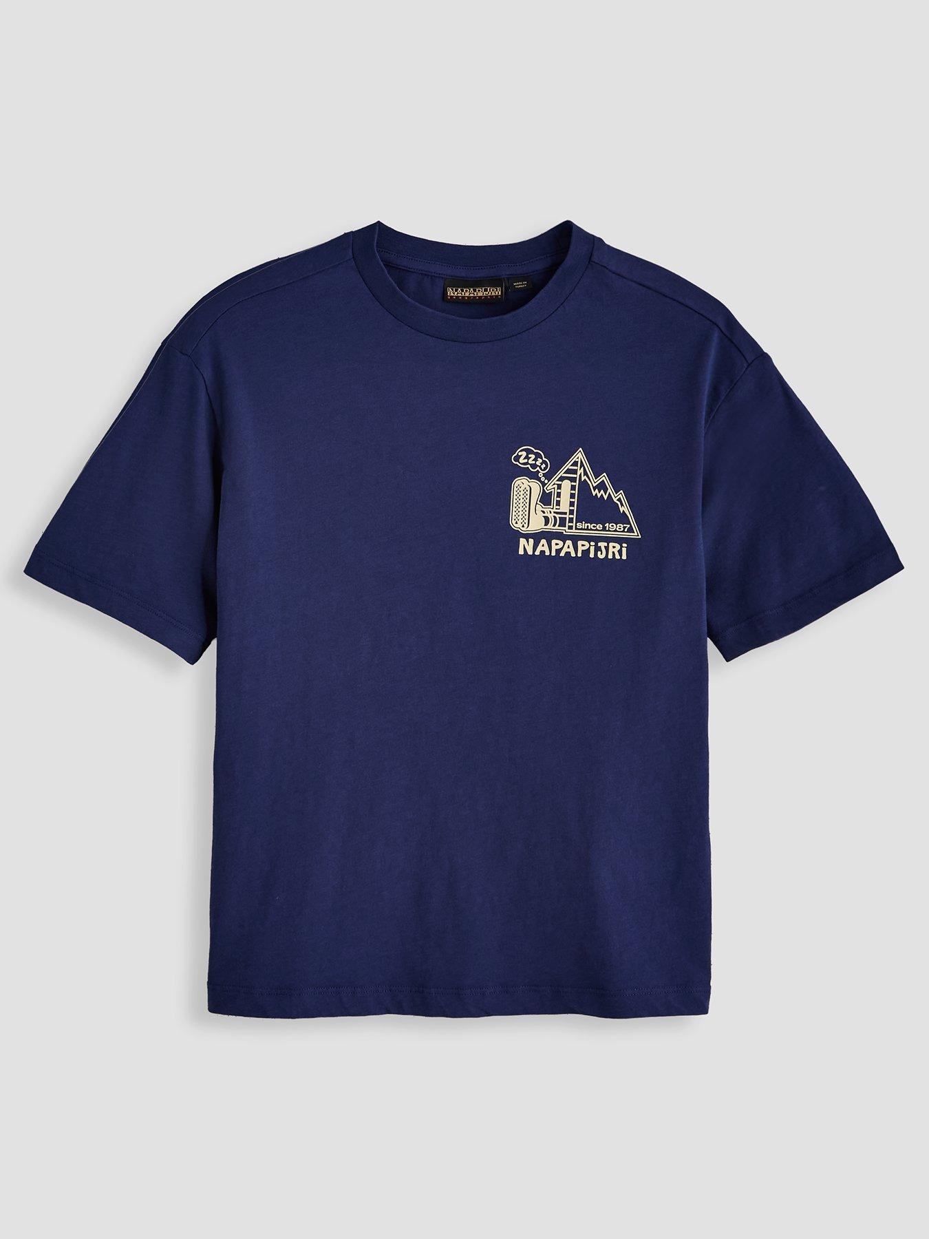 Image 1 of 4 of NAPAPIJRI Boys Napapijri Graphic Crew Neck Cotton T-Shirt - Navy