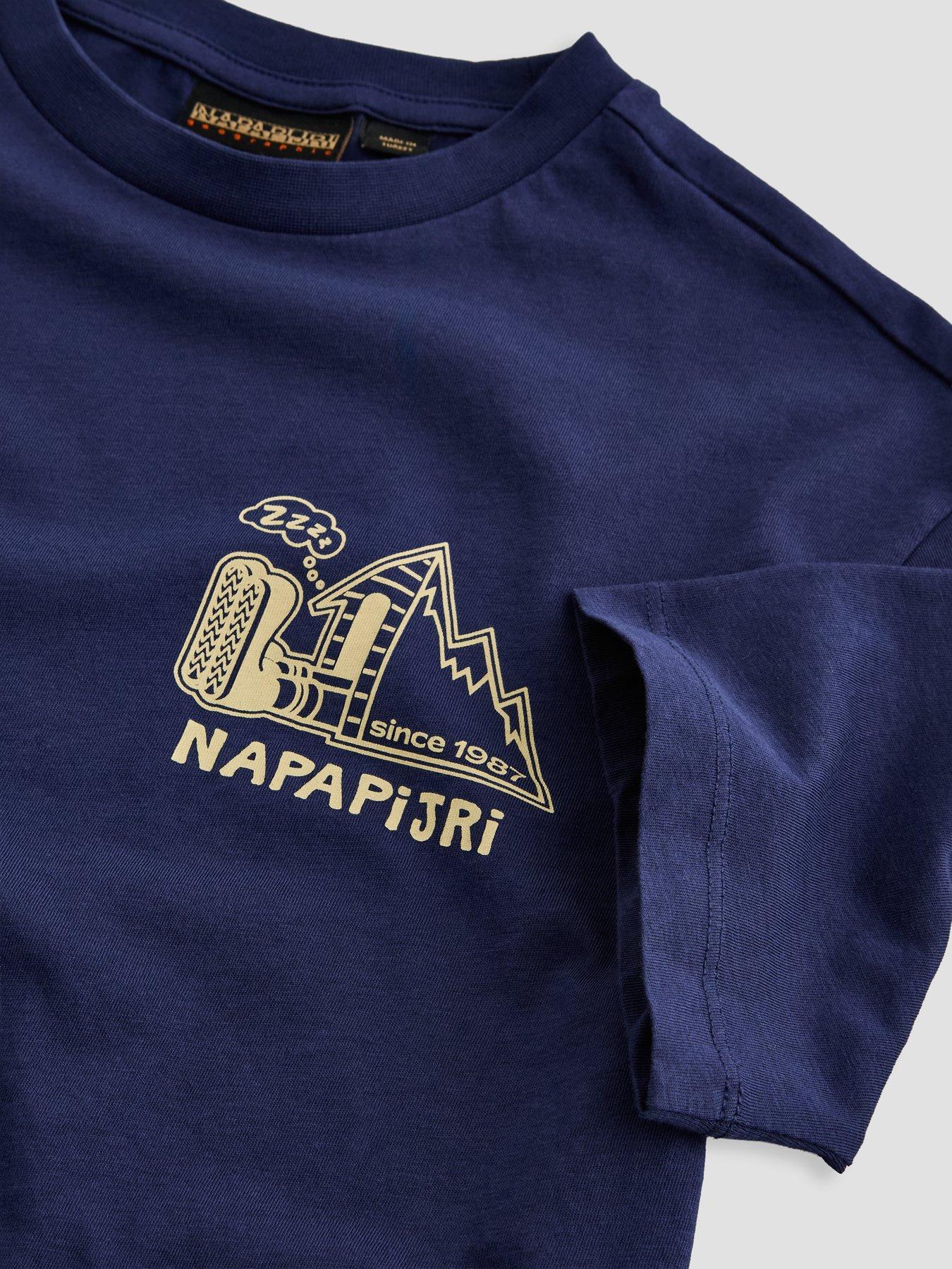 Image 3 of 4 of NAPAPIJRI Boys Napapijri Graphic Crew Neck Cotton T-Shirt - Navy