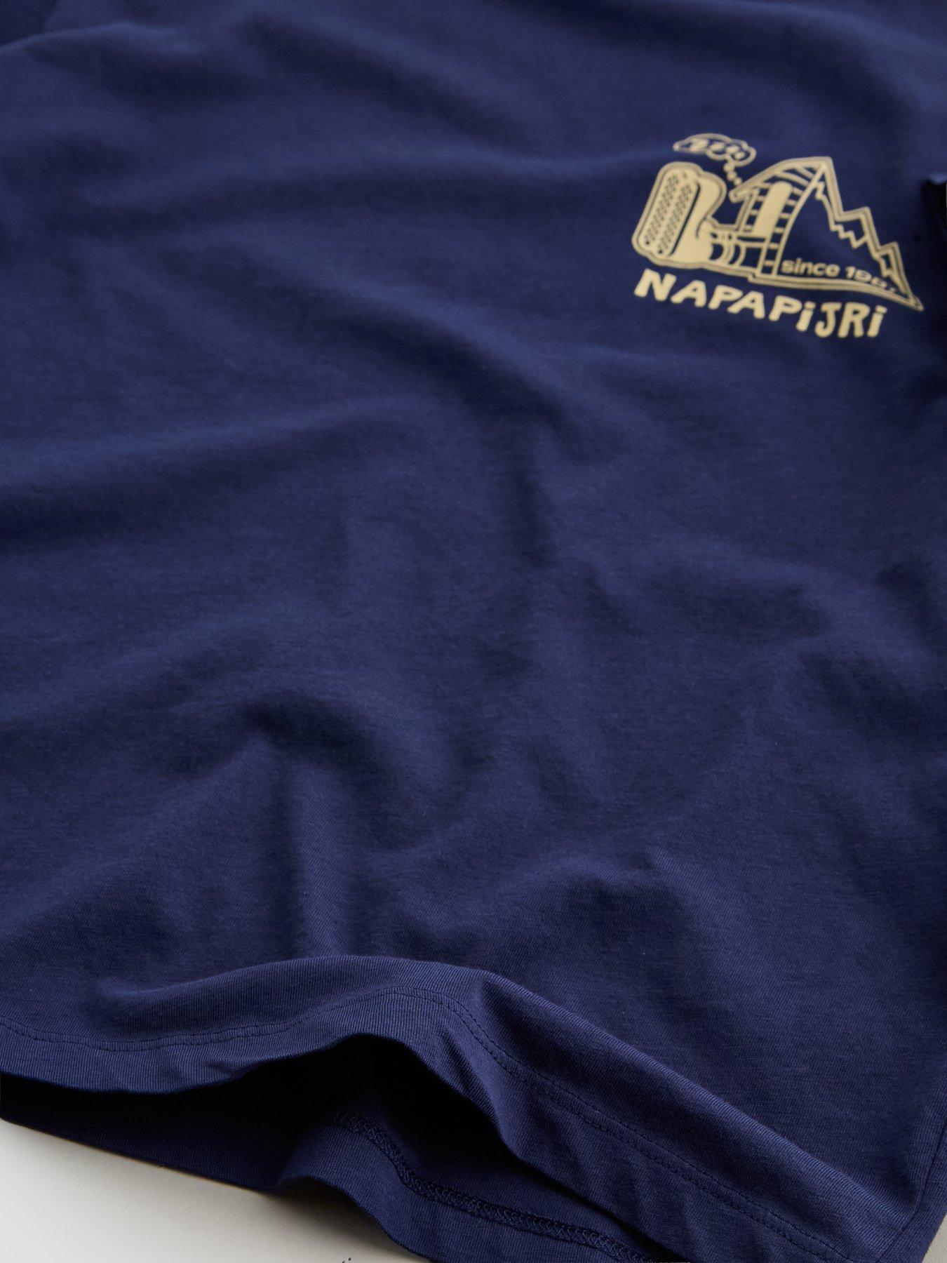 Image 4 of 4 of NAPAPIJRI Boys Napapijri Graphic Crew Neck Cotton T-Shirt - Navy