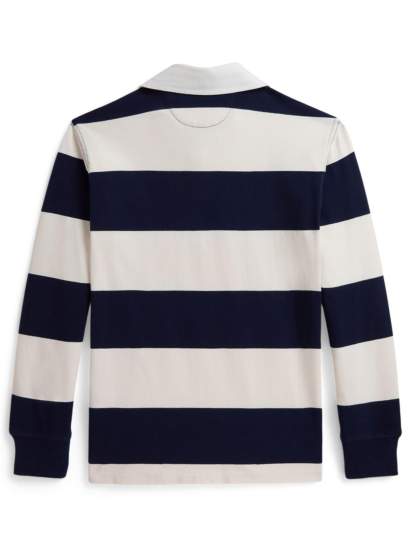 Image 2 of 2 of Polo Ralph Lauren Boys Stripe Rugby Shirt - Navy