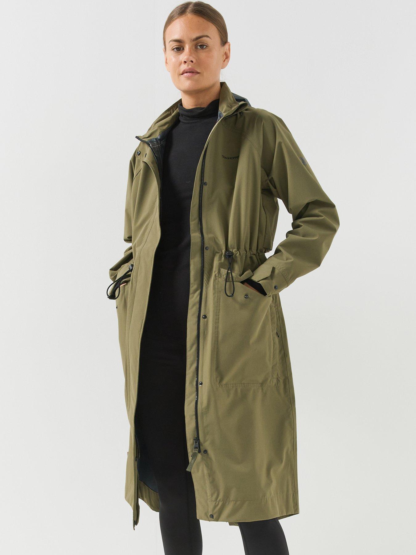Image 1 of 6 of Craghoppers Womens Waterproof Hooded Adjustable Waist Shell Jacket - Green