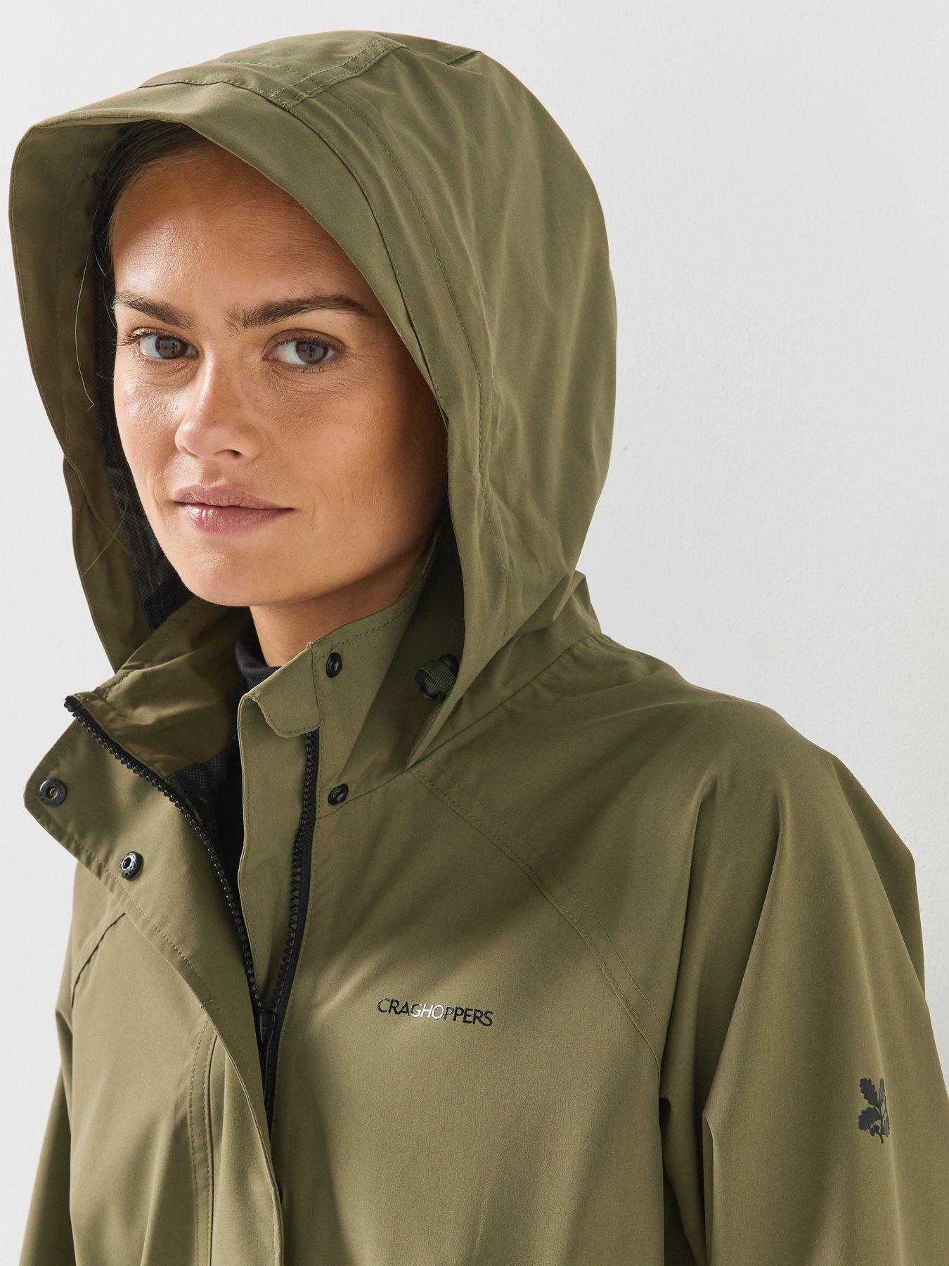 Image 4 of 6 of Craghoppers Womens Waterproof Hooded Adjustable Waist Shell Jacket - Green