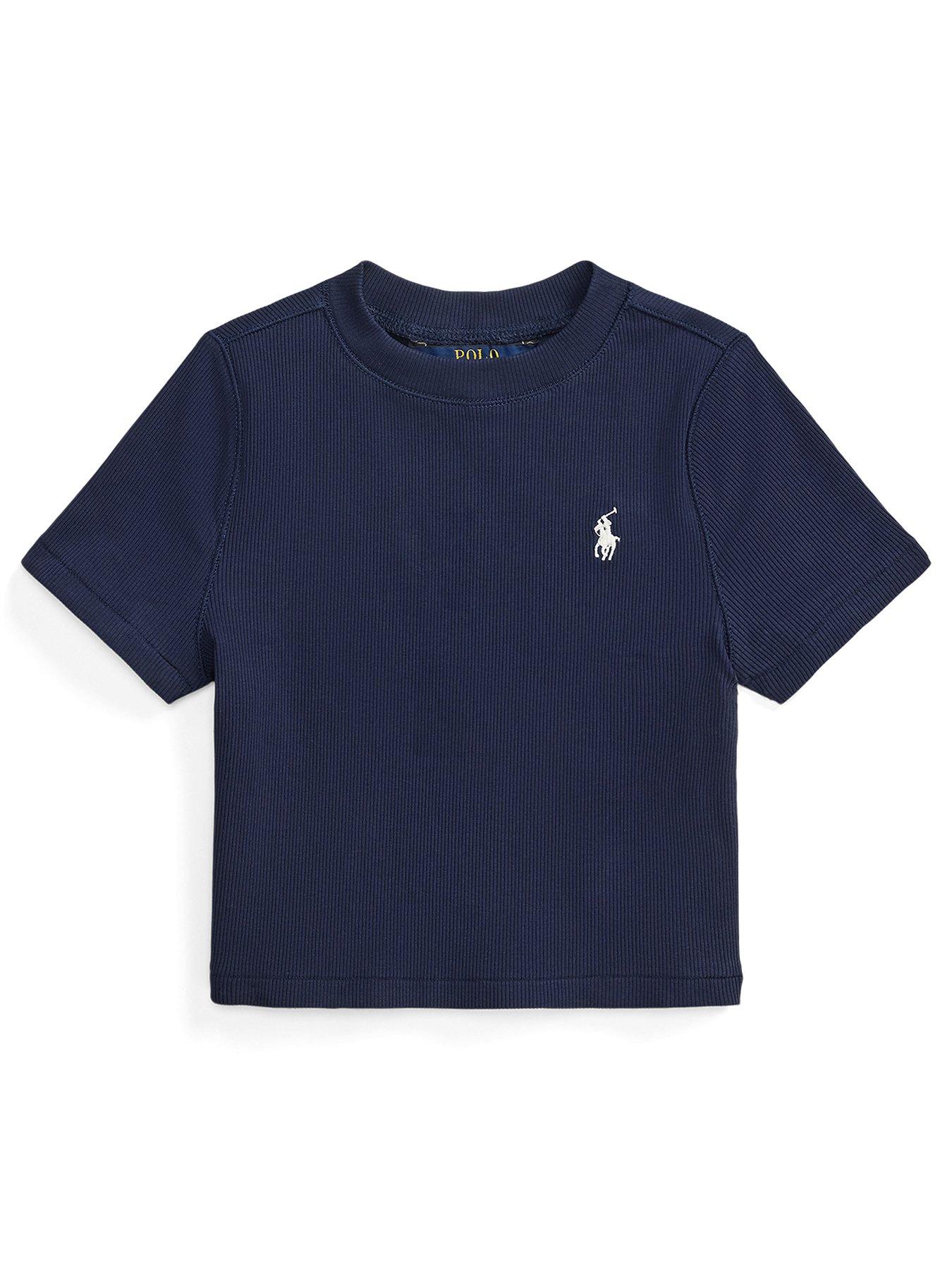 Image 1 of 2 of Polo Ralph Lauren Girls Short Sleeve T Shirt - Navy