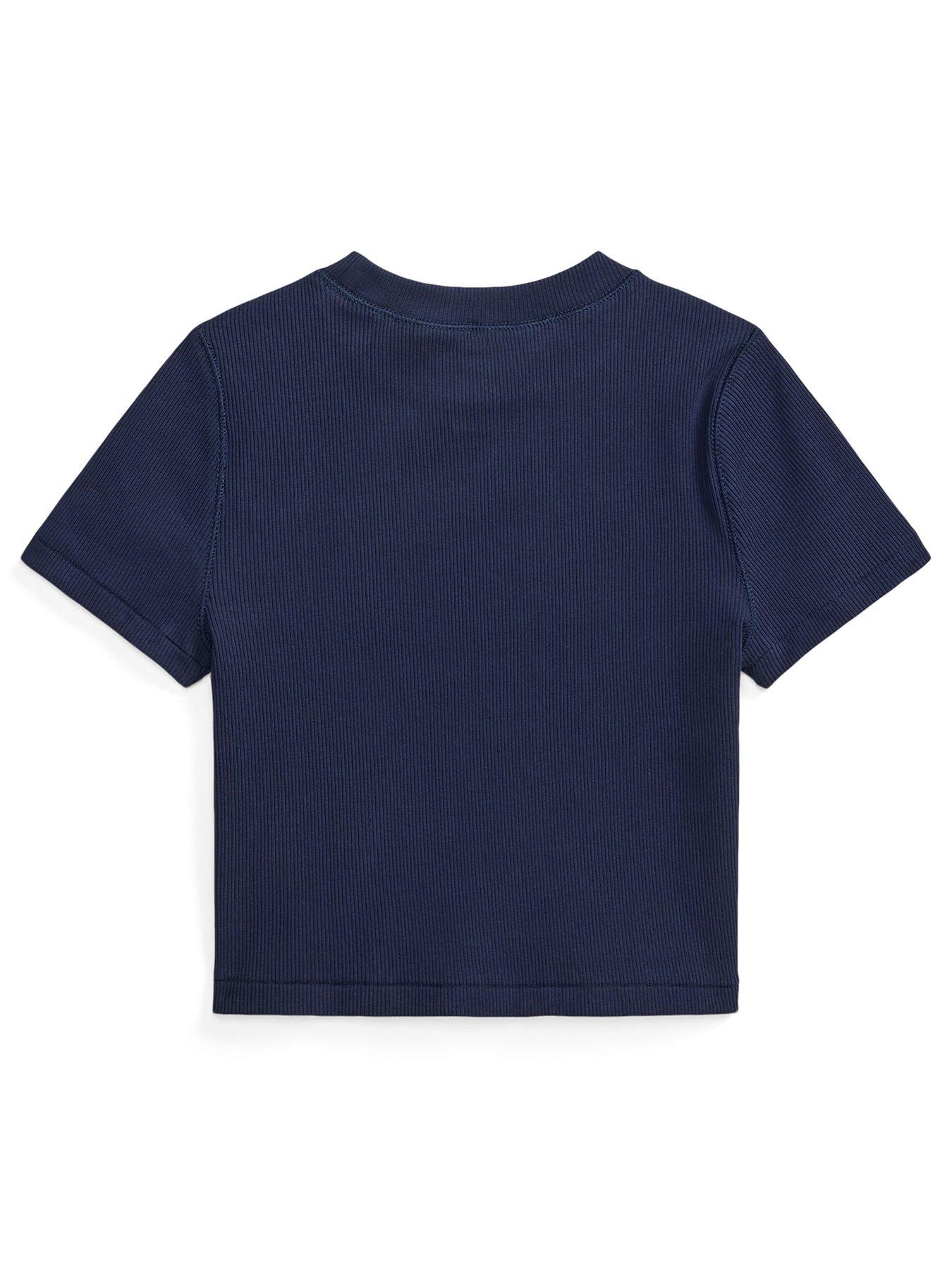 Image 2 of 2 of Polo Ralph Lauren Girls Short Sleeve T Shirt - Navy