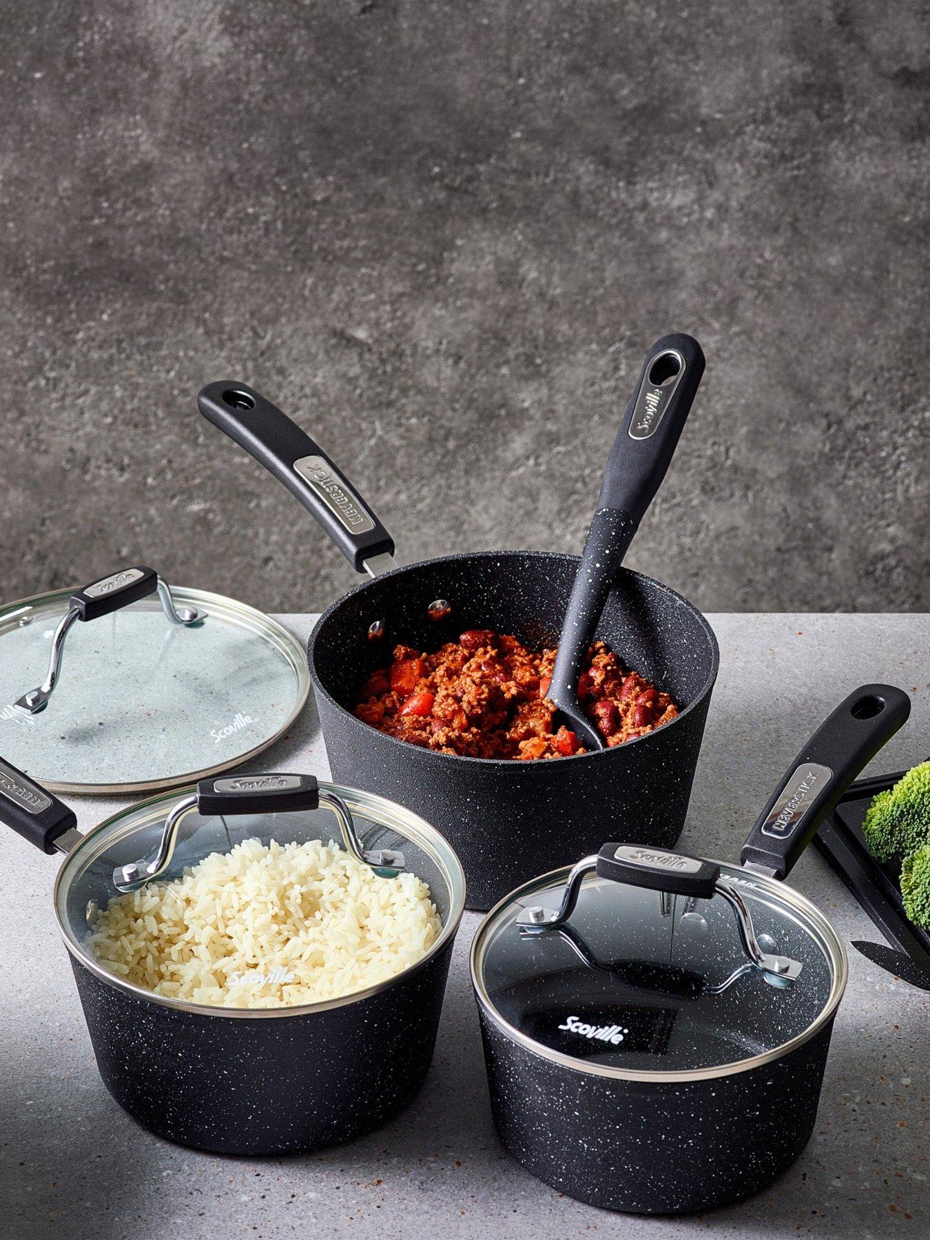 Image 1 of 7 of Scoville Scoville Neverstick 3 Piece Saucepan Set