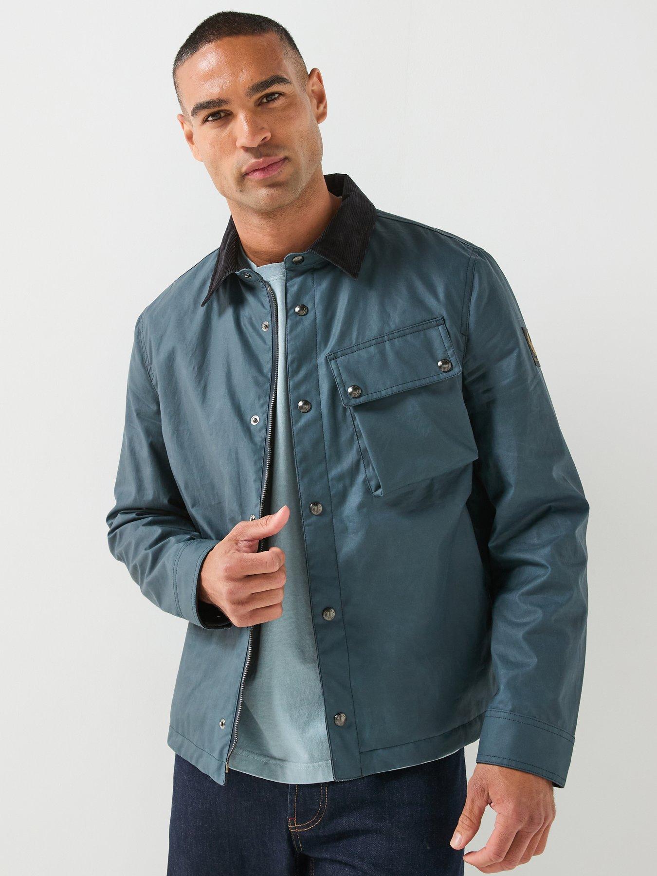 Image 1 of 6 of Belstaff Ground Dry Wax Jacket - Blue