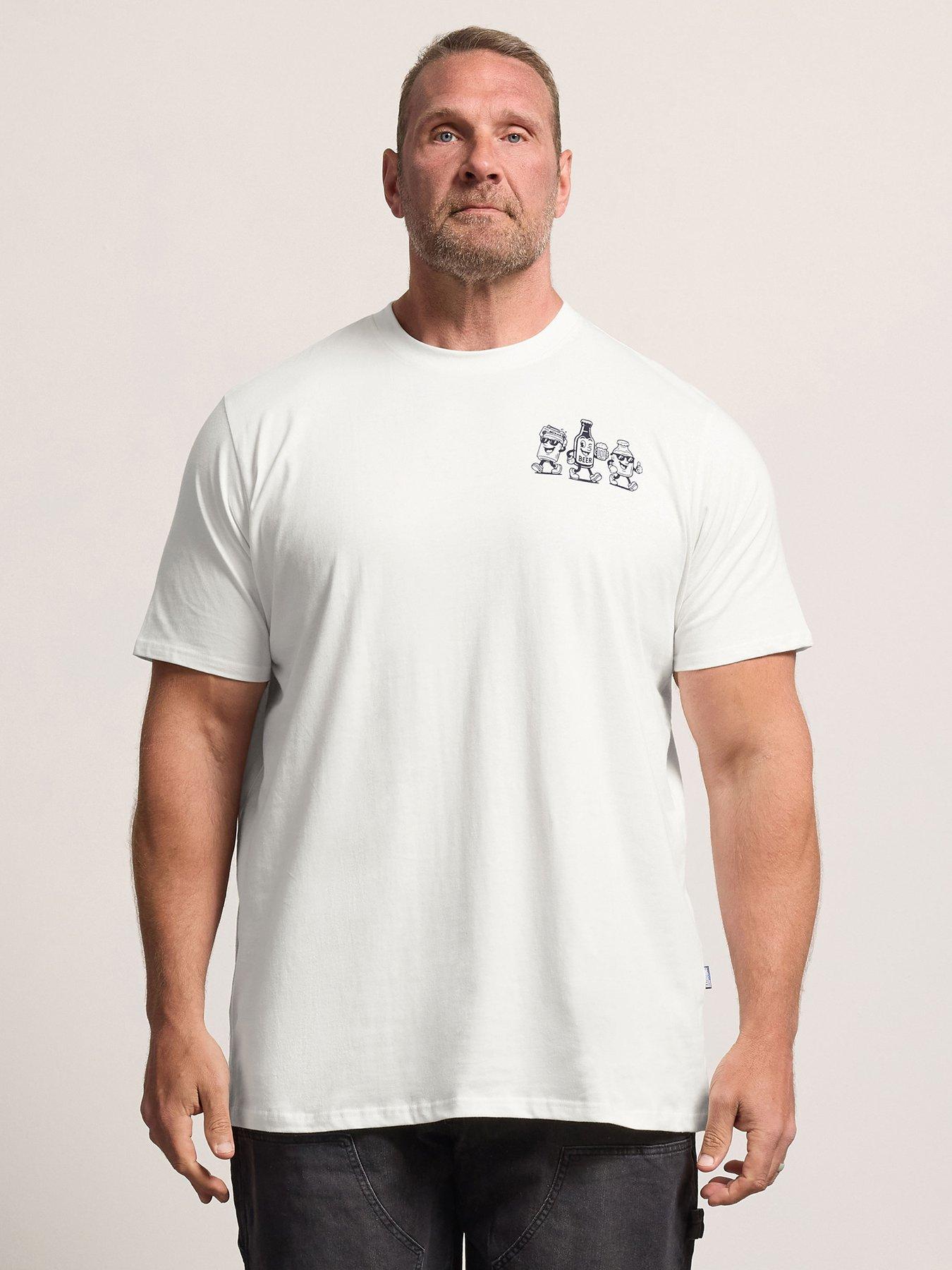 BadRhino Don't Worry Beer Happy' T-Shirt Extra Long - White