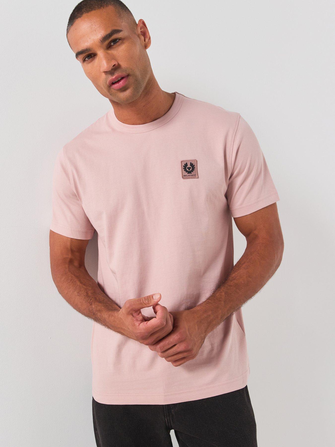 Belstaff Left Chest Patch Logo Regular Fit T-Shirt - Pink