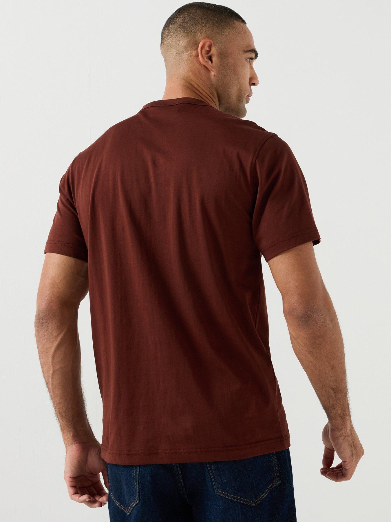 Image 2 of 4 of Belstaff Mens Logo Patch Regular Fit T-Shirt - Dark Red