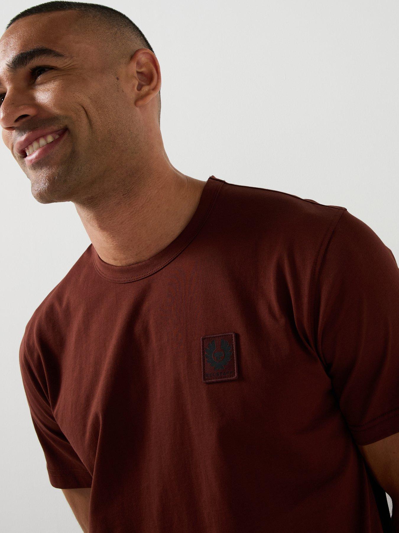 Image 4 of 4 of Belstaff Mens Logo Patch Regular Fit T-Shirt - Dark Red