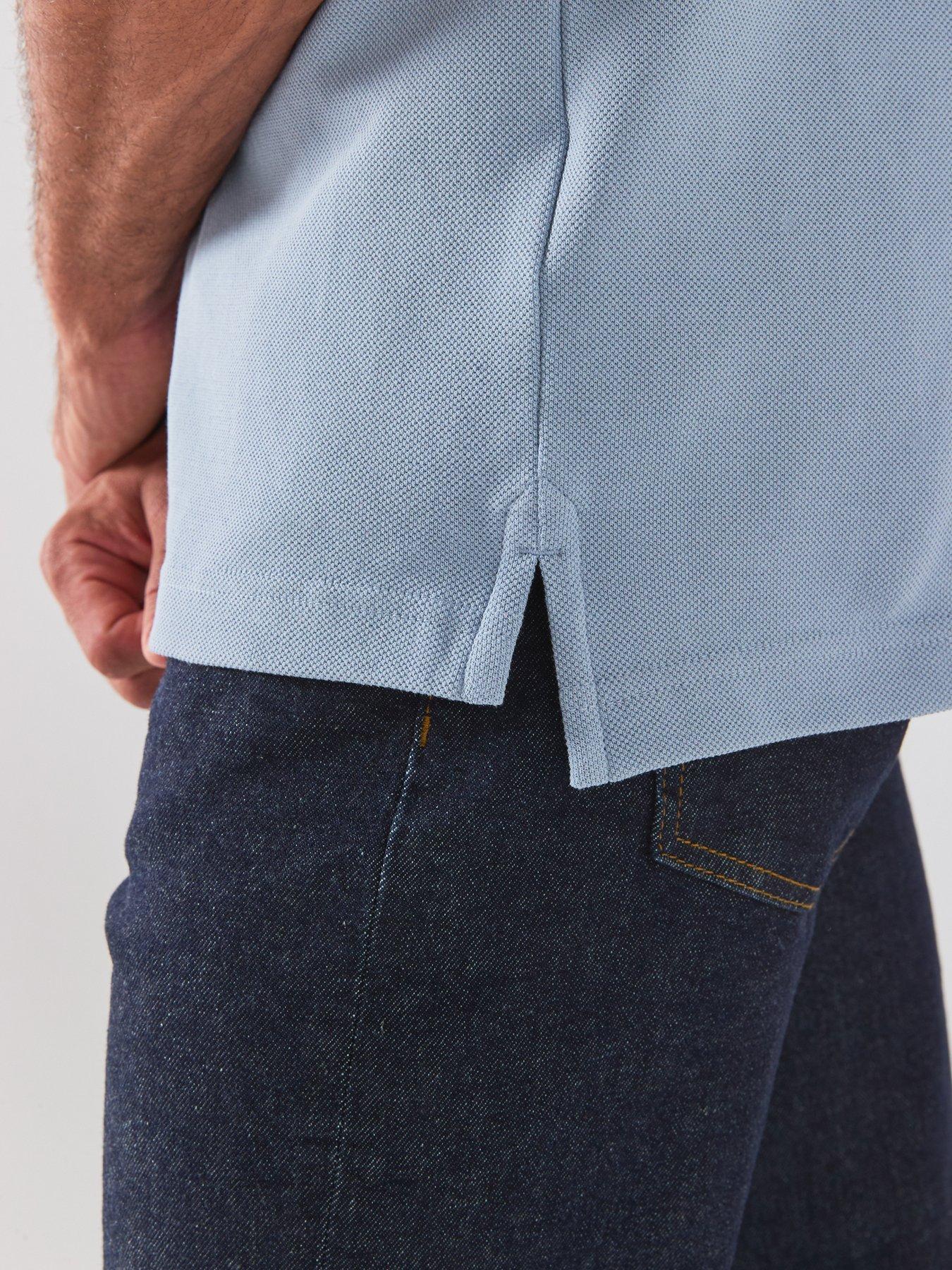 Image 5 of 5 of Belstaff Left Chest Patch Logo Regular Fit Polo Shirt - Light Blue